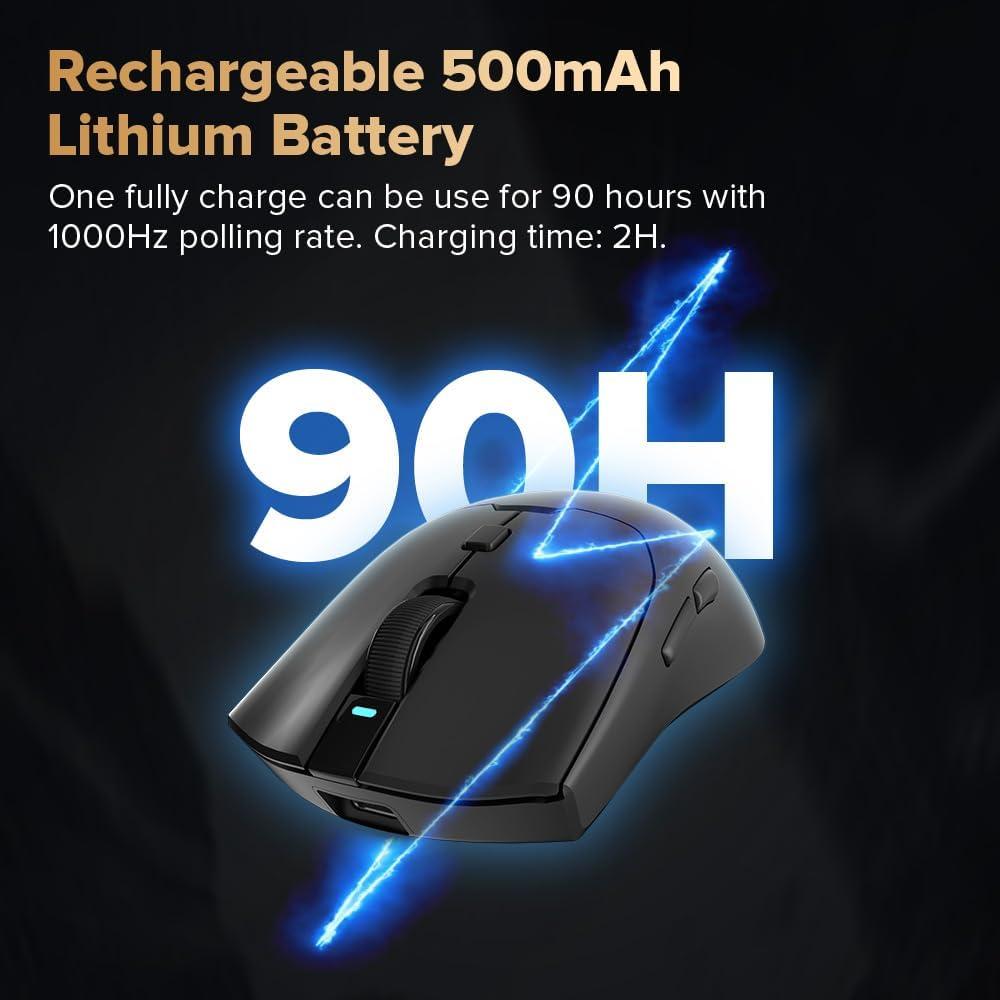 Ratón Gaming Inalámbrico DeLUX M700PRO 26000 DPI 59g Negro