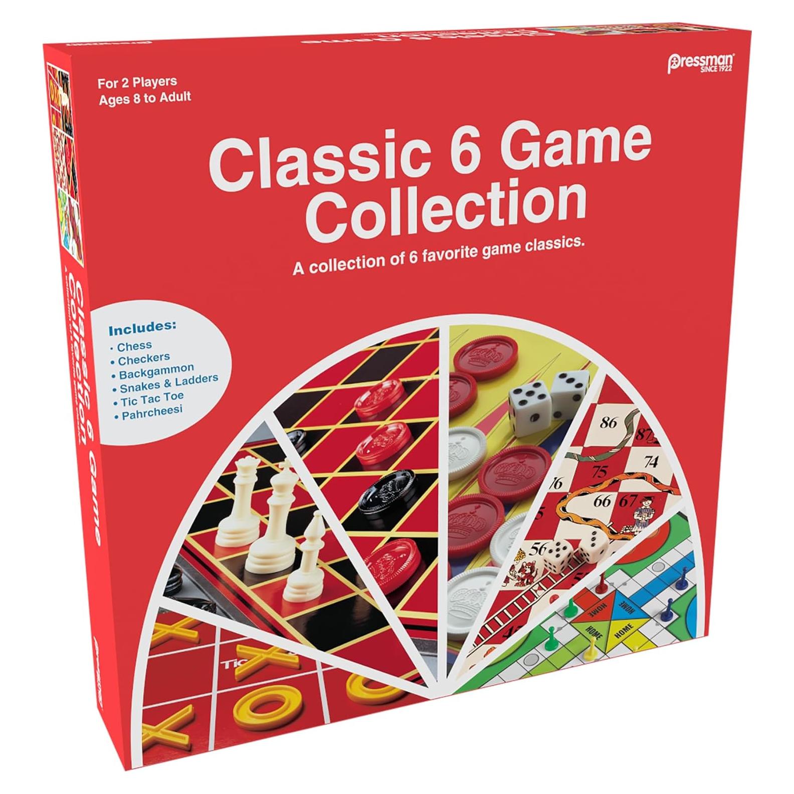 Set de Juegos Clásicos Pressman - 6 Juegos para 2+ Jugadores