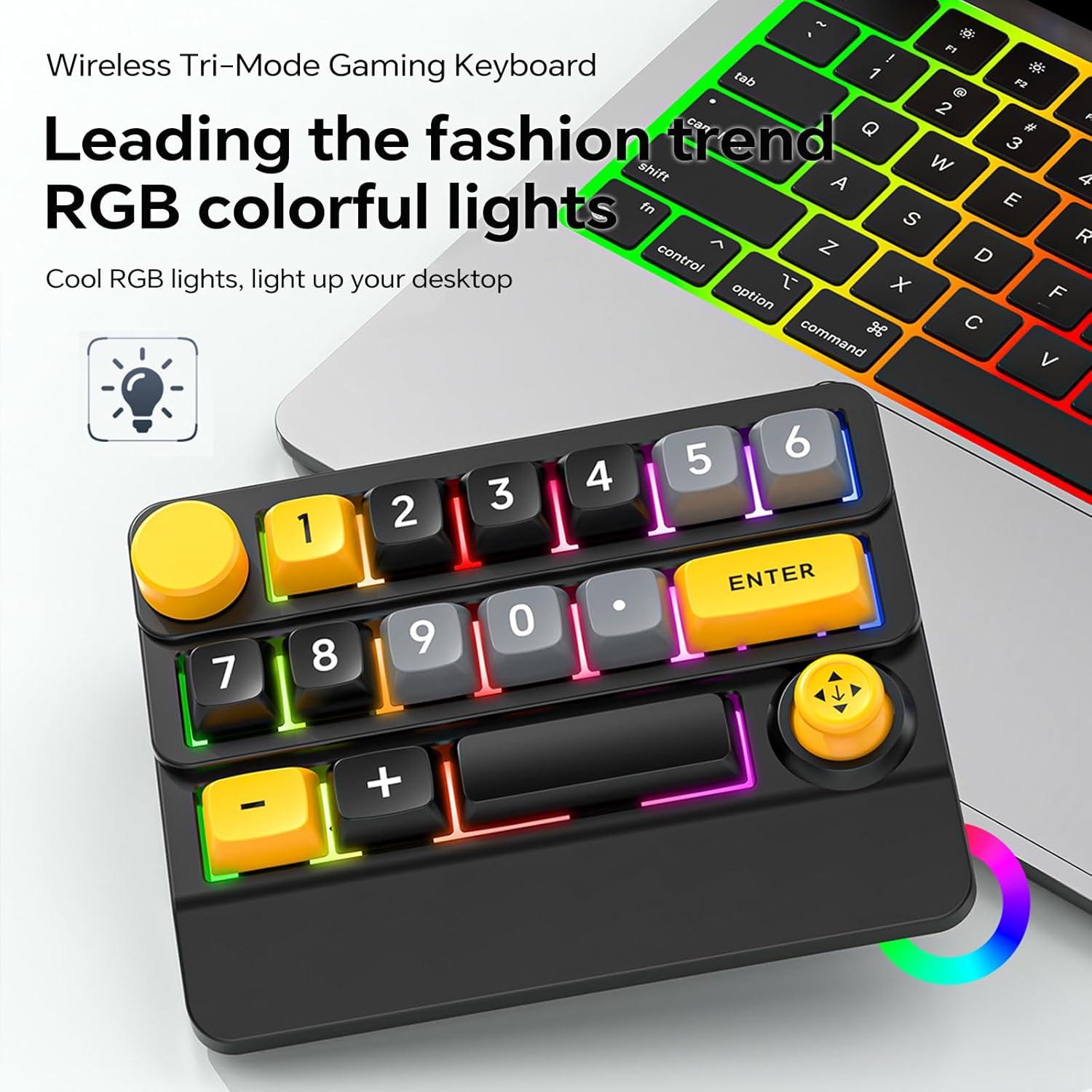 Teclado Mecánico Inalámbrico Adventurers W909 RGB 15 Teclas