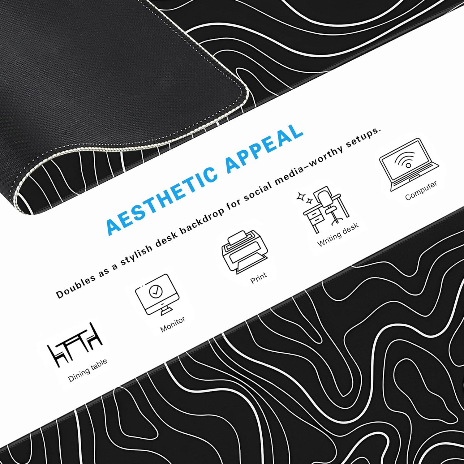 Alfombrilla de Ratón Halverion 80x30cm Antideslizante Negra