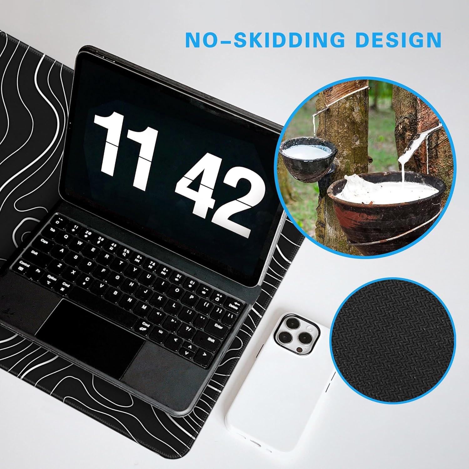 Alfombrilla de Ratón Halverion 80x30cm Antideslizante Negra