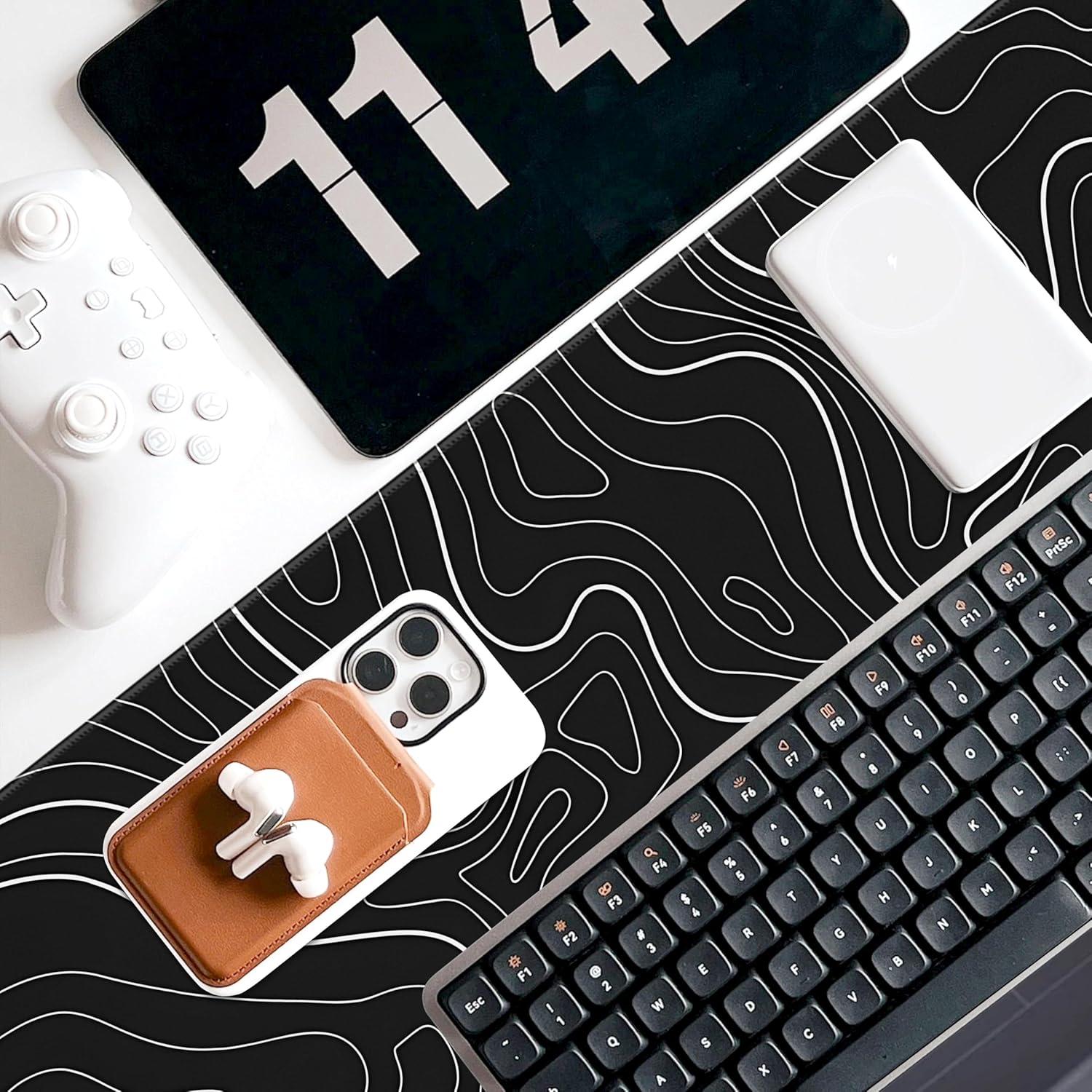 Alfombrilla de Ratón Halverion 80x30cm Antideslizante Negra