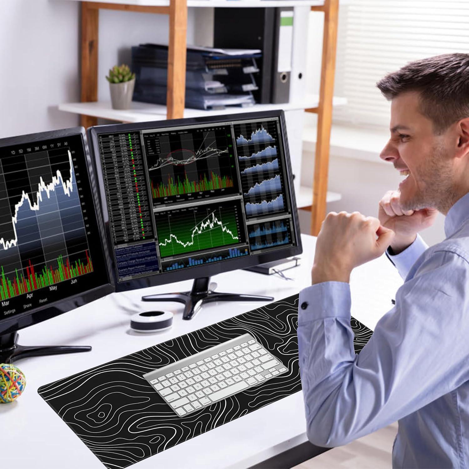 Alfombrilla de Ratón Halverion 80x30cm Antideslizante Negra