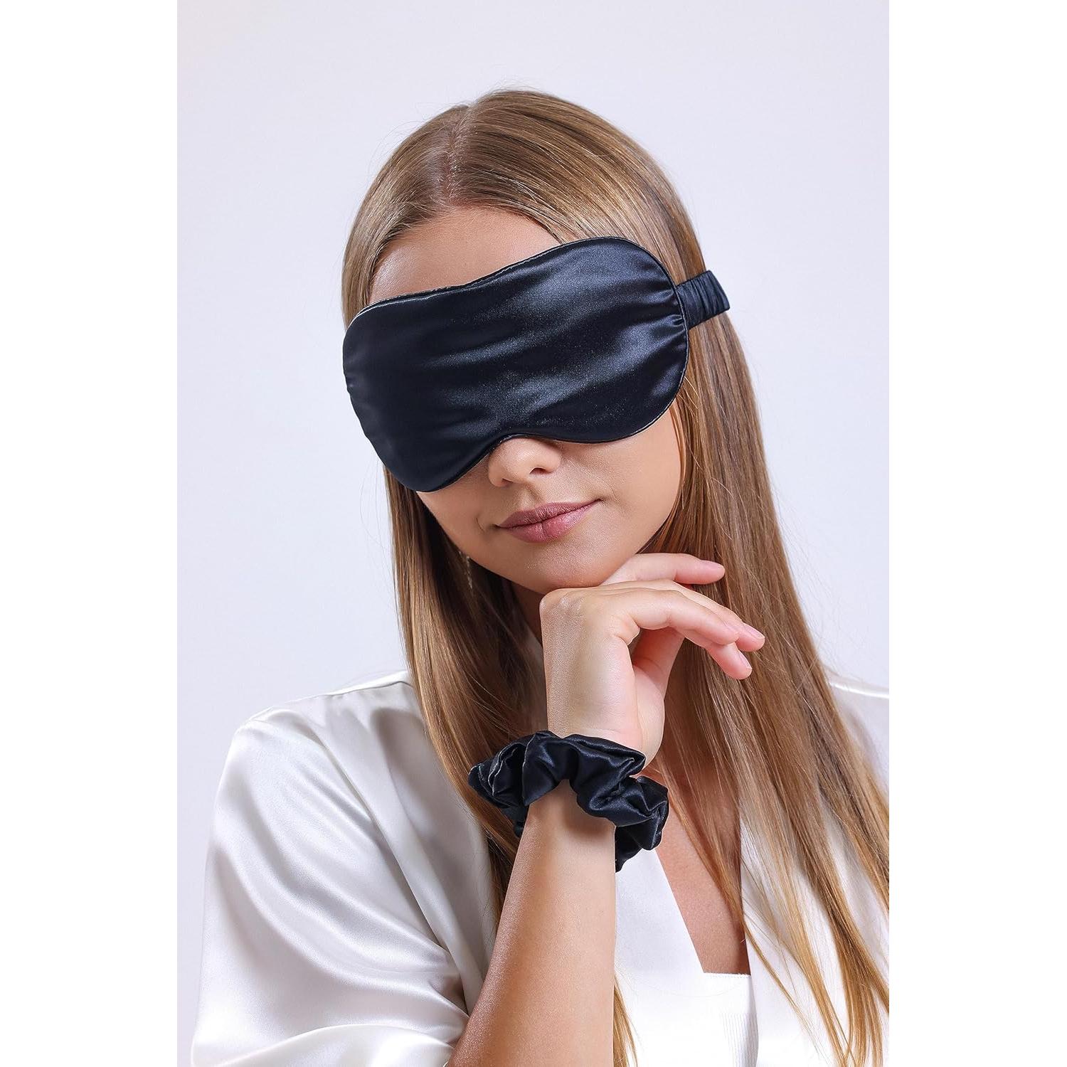 Máscara de Sueño de Seda Vénèrasilk 100% Pura 22 Momme Negra