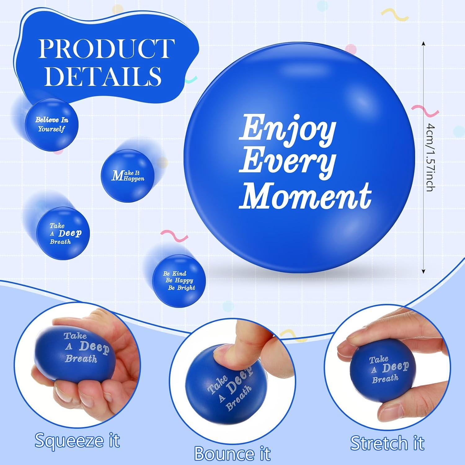 120 Pelotas Antiestrés Motivacionales Poen 4 cm Espuma Squeeze