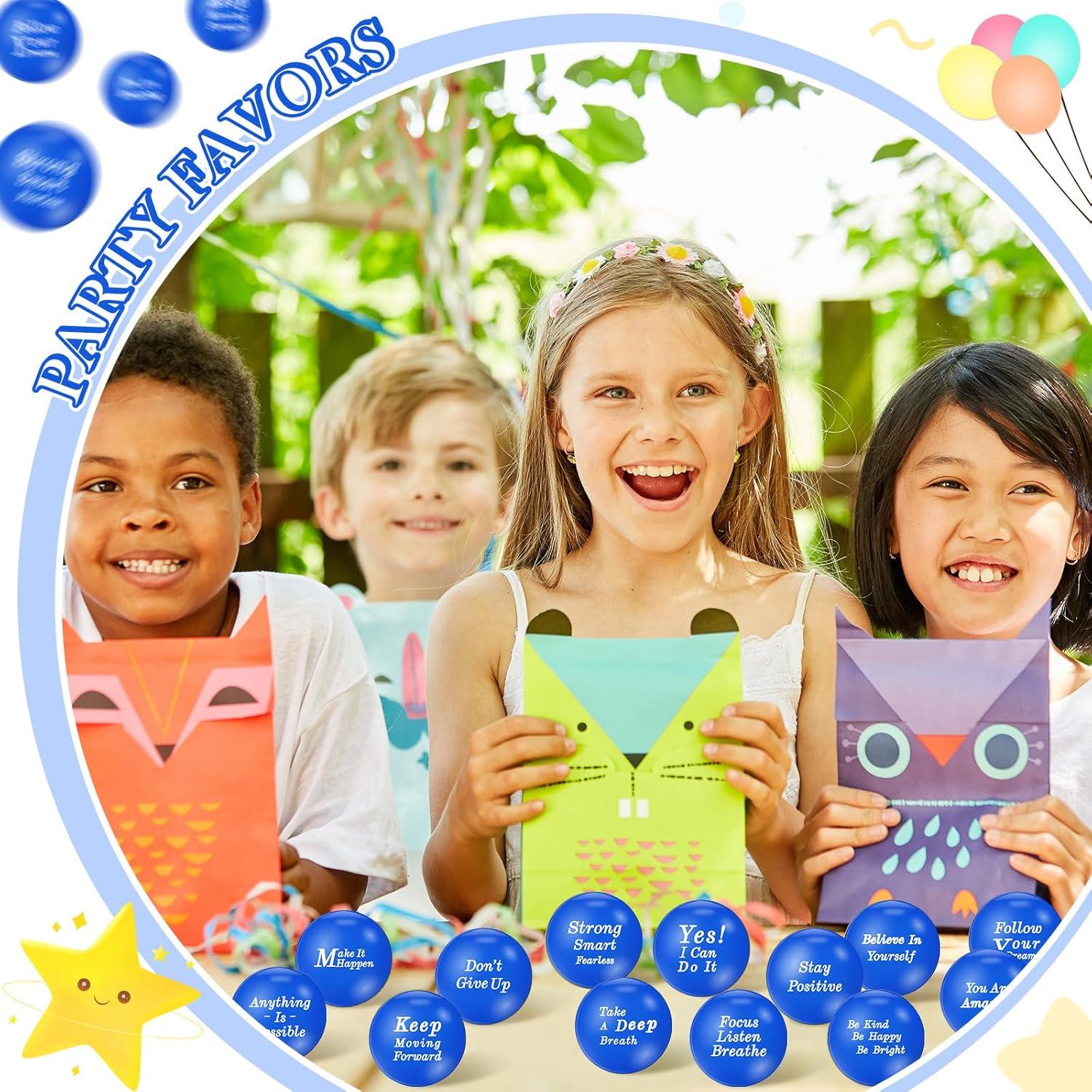 120 Pelotas Antiestrés Motivacionales Poen 4 cm Espuma Squeeze