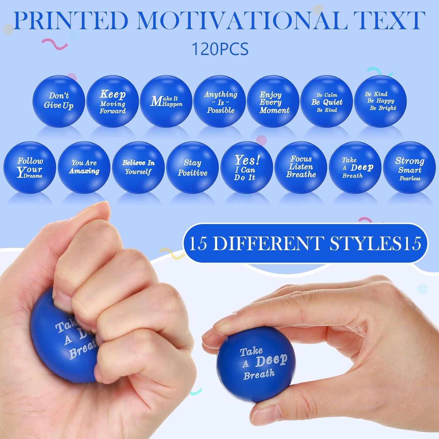 120 Pelotas Antiestrés Motivacionales Poen 4 cm Espuma Squeeze