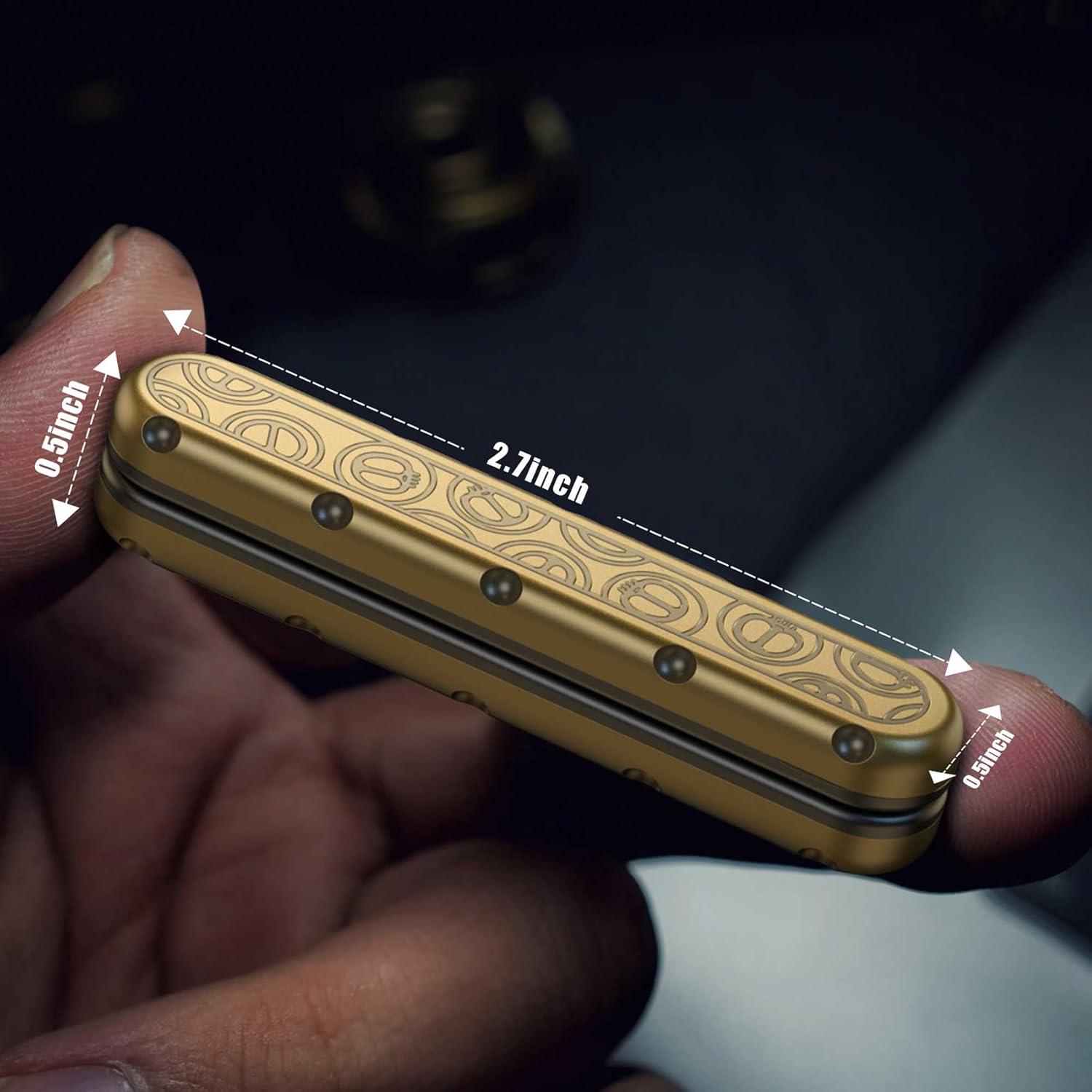 Deslizador Fidget de Metal Bronce Alivio Estrés TDAH 6.8cm