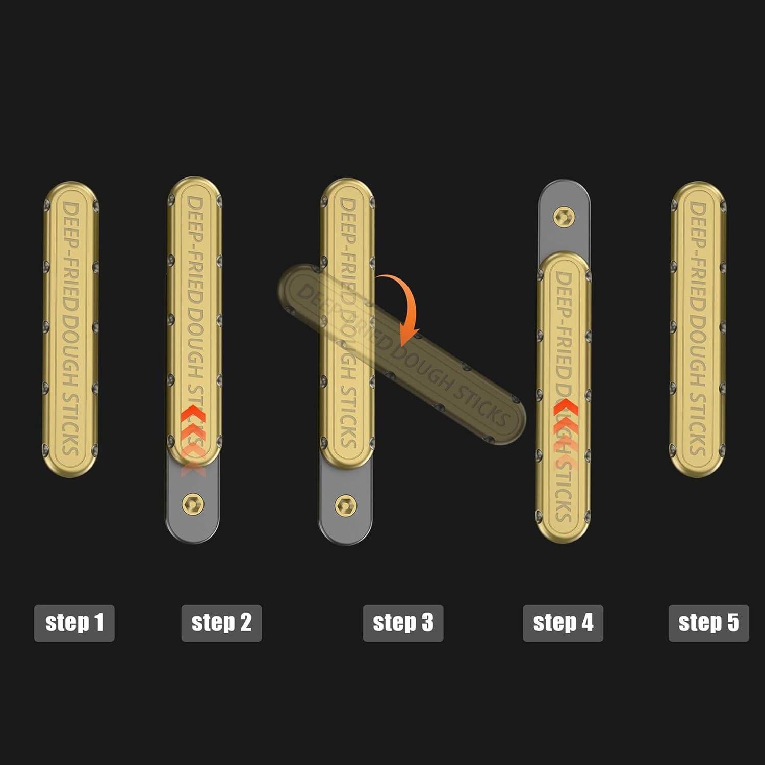 Deslizador Fidget de Metal Bronce Alivio Estrés TDAH 6.8cm