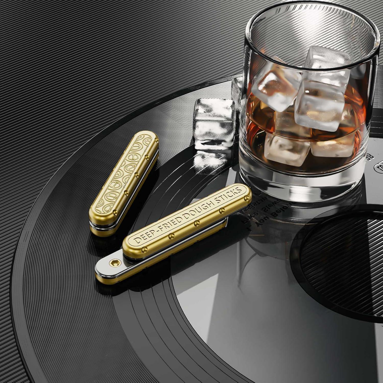 Deslizador Fidget de Metal Bronce Alivio Estrés TDAH 6.8cm