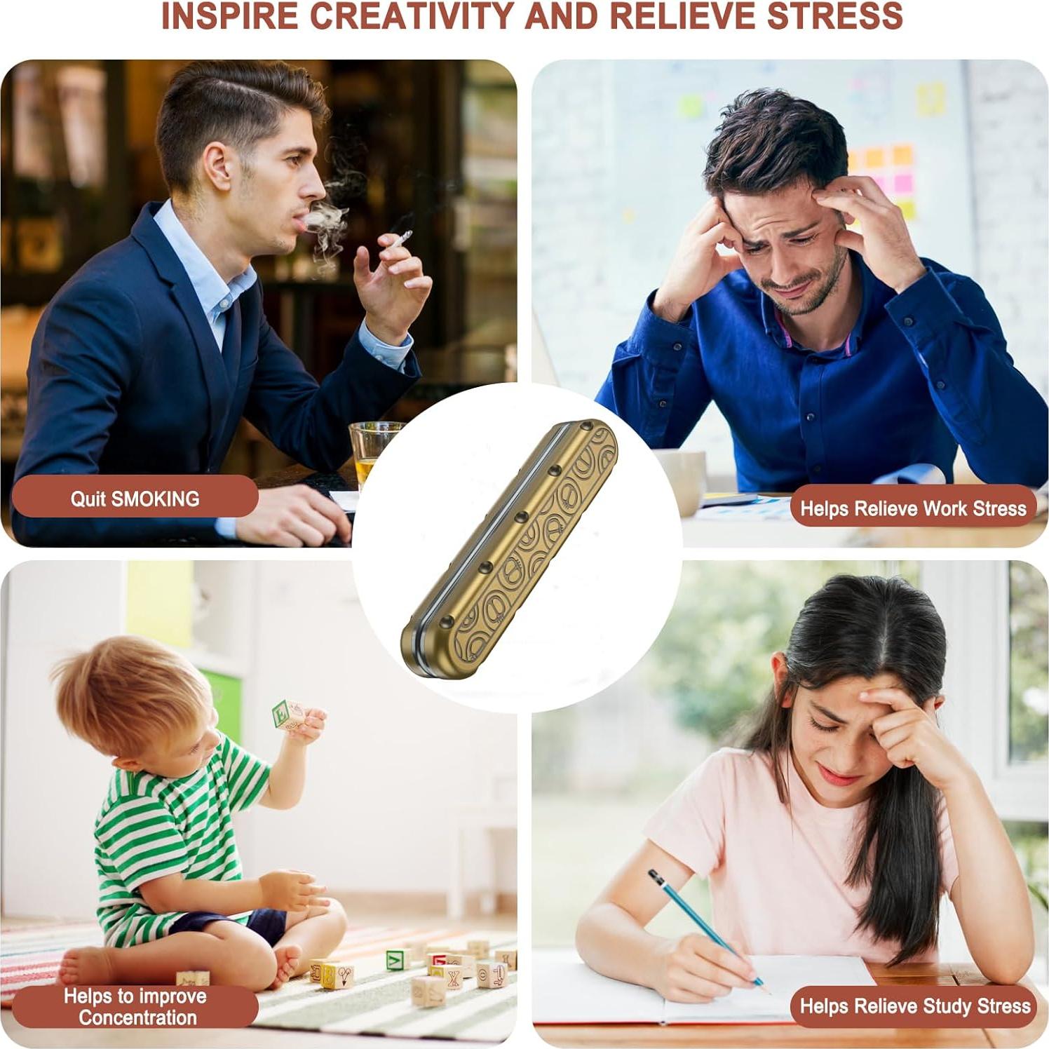 Deslizador Fidget de Metal Bronce Alivio Estrés TDAH 6.8cm