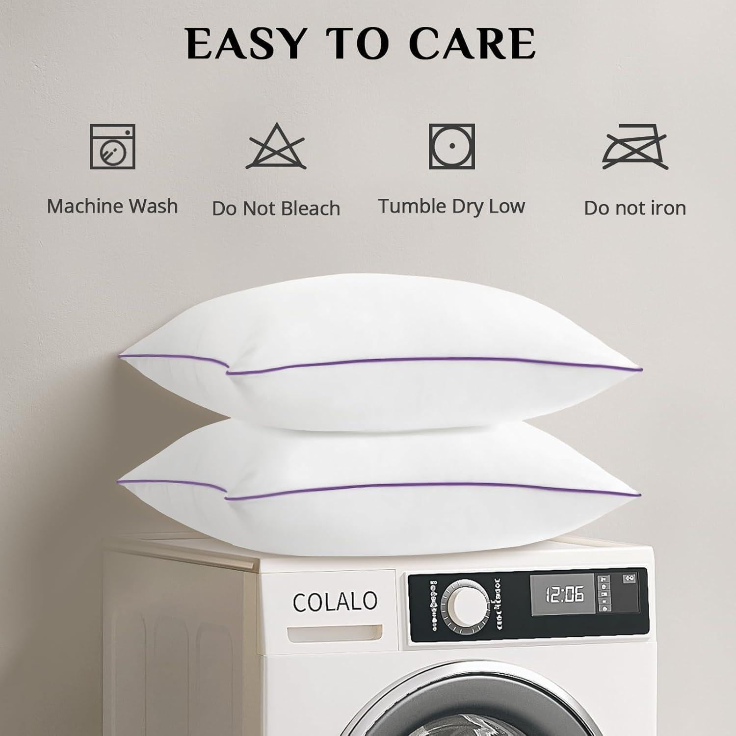 Almohada de Cama Estándar JOLLYVOGUE Suave y Lavable