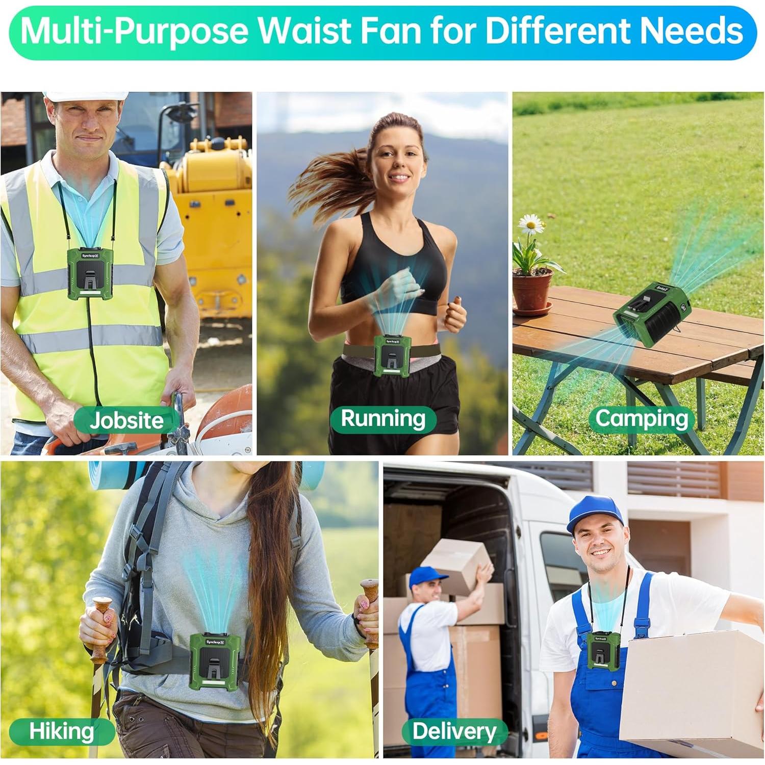 Ventilador de Cintura Portátil SynclaspX 2025 10000mAh 35H