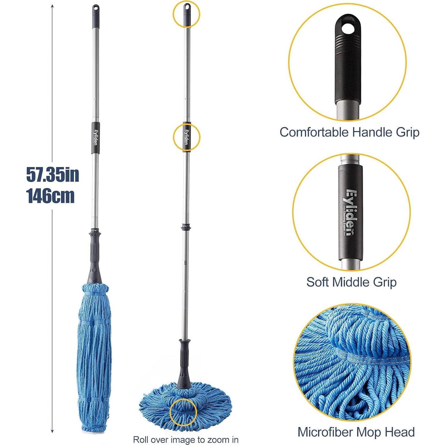 Mopa Eyliden de Microfibra con 2 Cabezas Reutilizables 146 cm