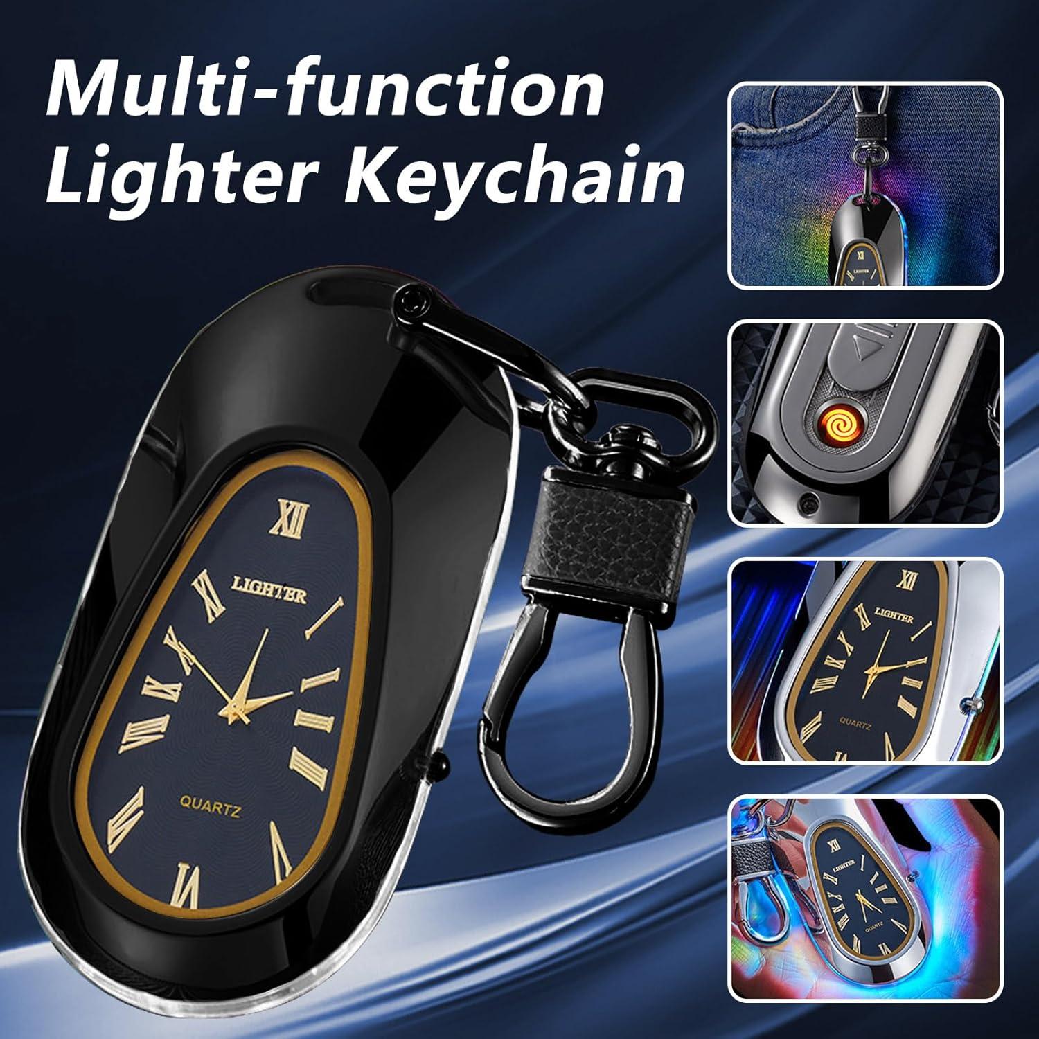 Encendedor eléctrico recargable TIKIUKI con llavero y reloj