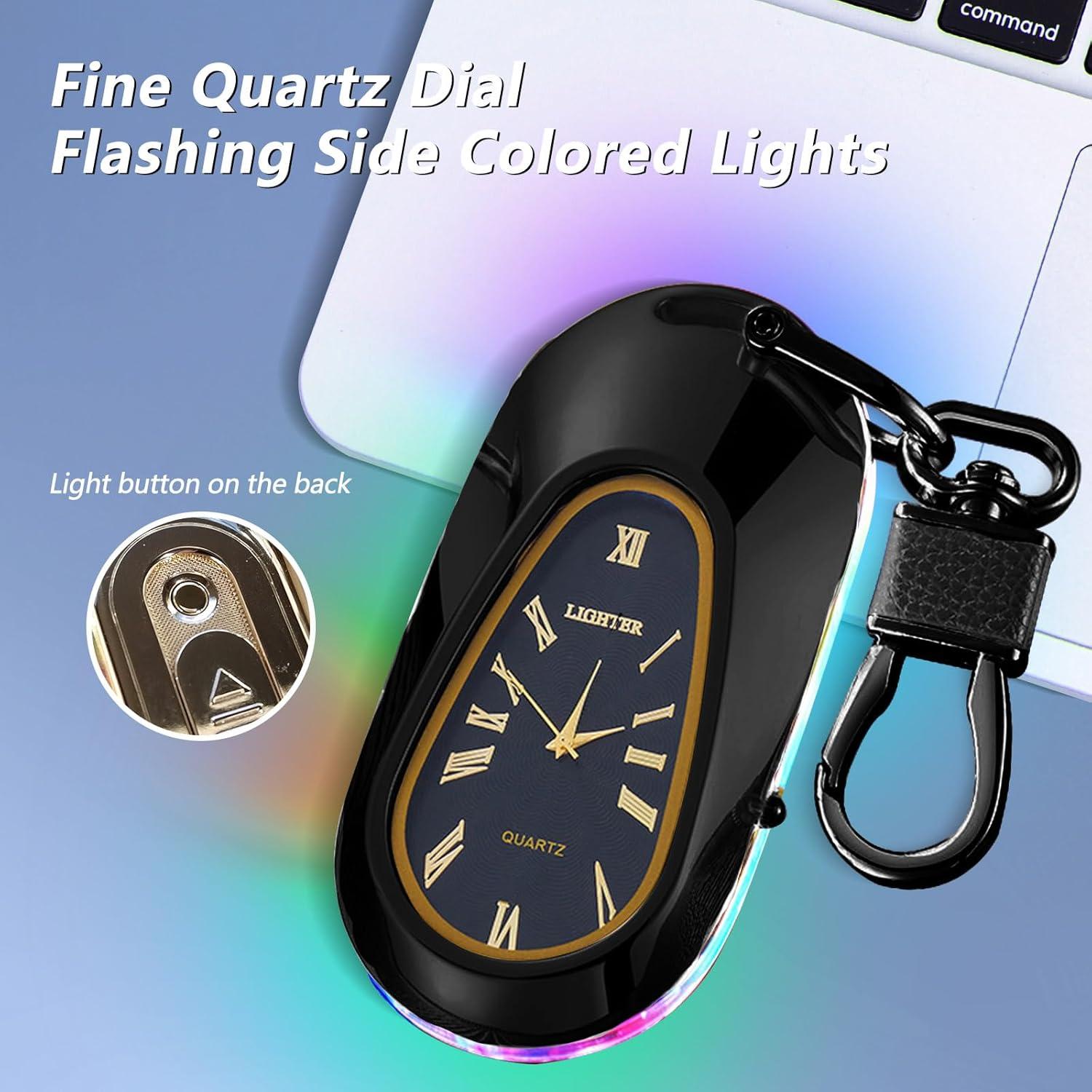 Encendedor eléctrico recargable TIKIUKI con llavero y reloj