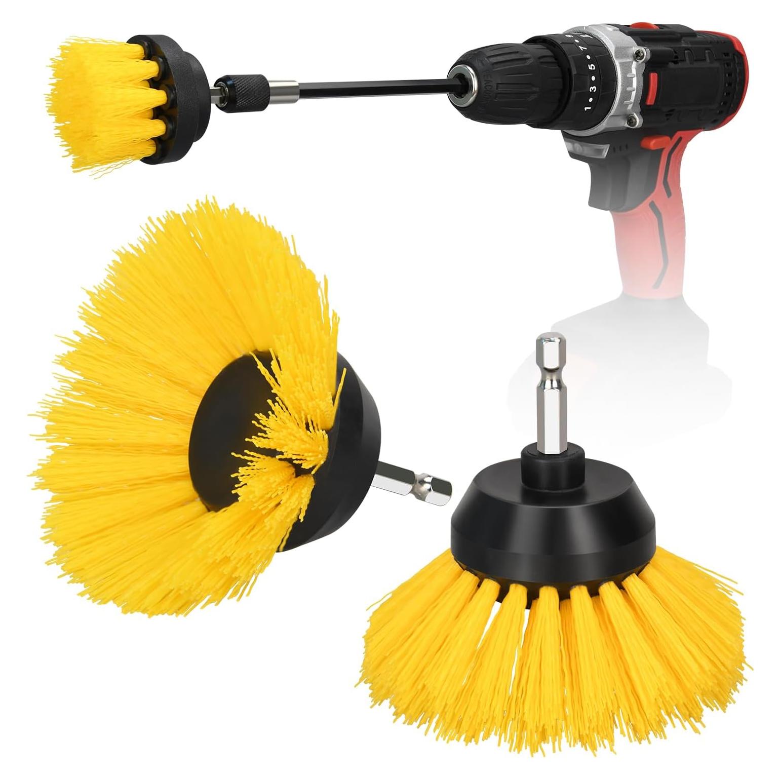 Kit de cepillos de limpieza para taladro DkOvn 3 piezas amarillo