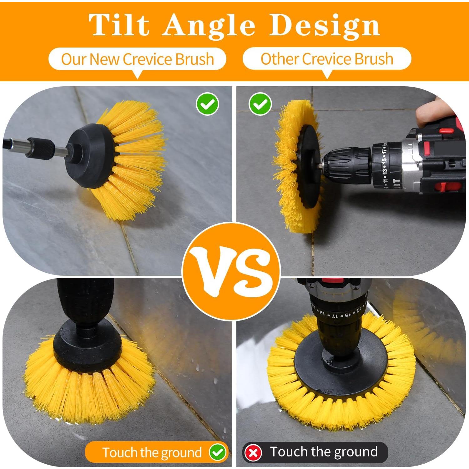 Kit de cepillos de limpieza para taladro DkOvn 3 piezas amarillo