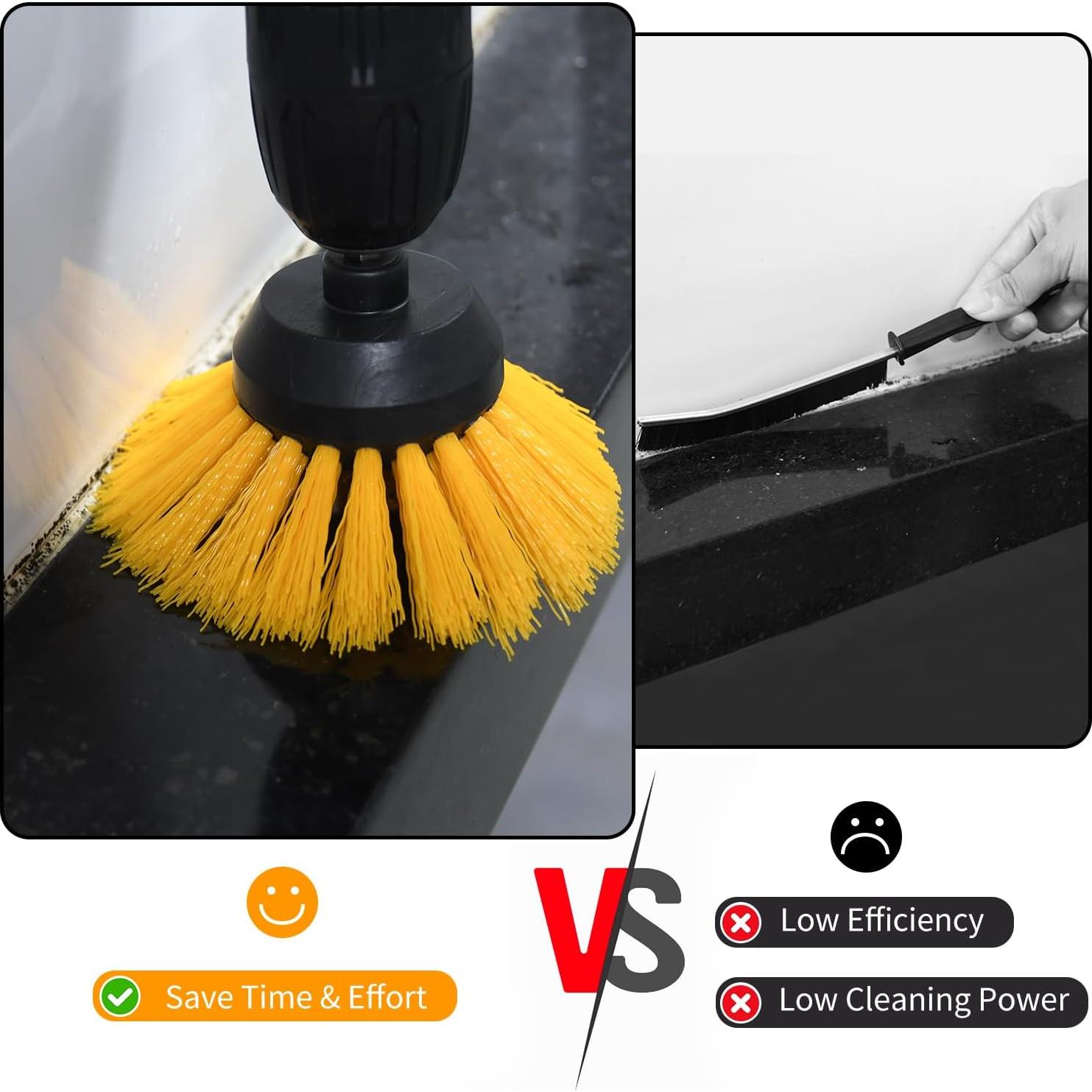 Kit de cepillos de limpieza para taladro DkOvn 3 piezas amarillo