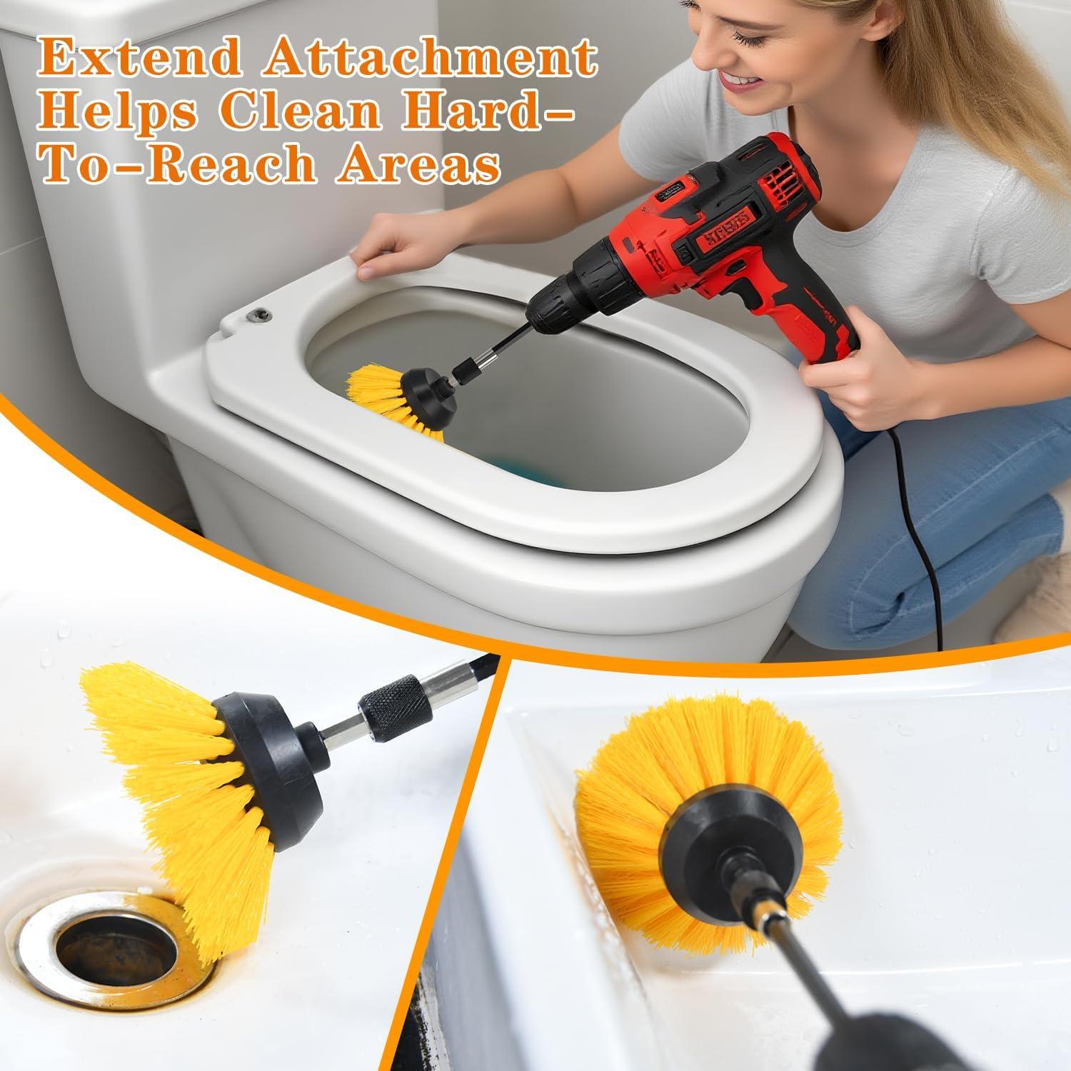 Kit de cepillos de limpieza para taladro DkOvn 3 piezas amarillo