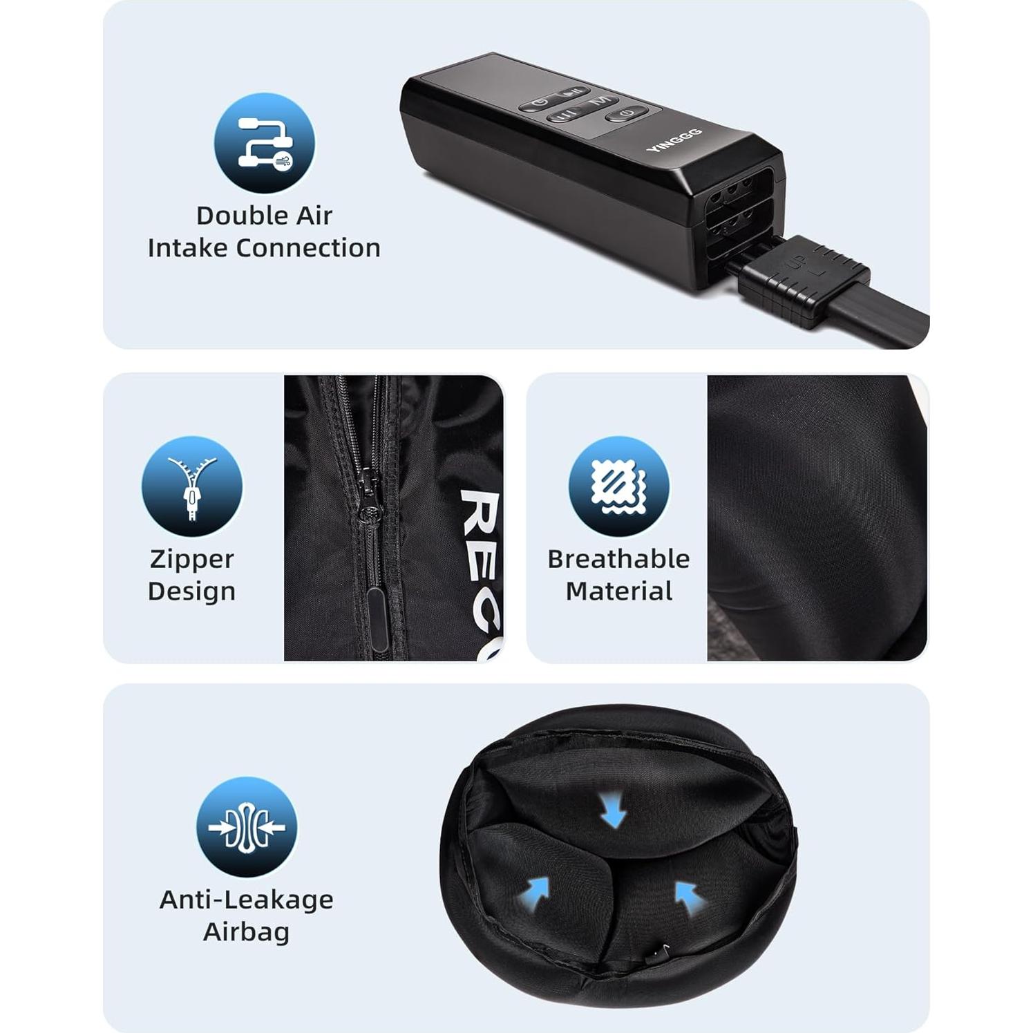 Masajeador de Piernas YINGGG FE-7204B con Compresión 9 Niveles