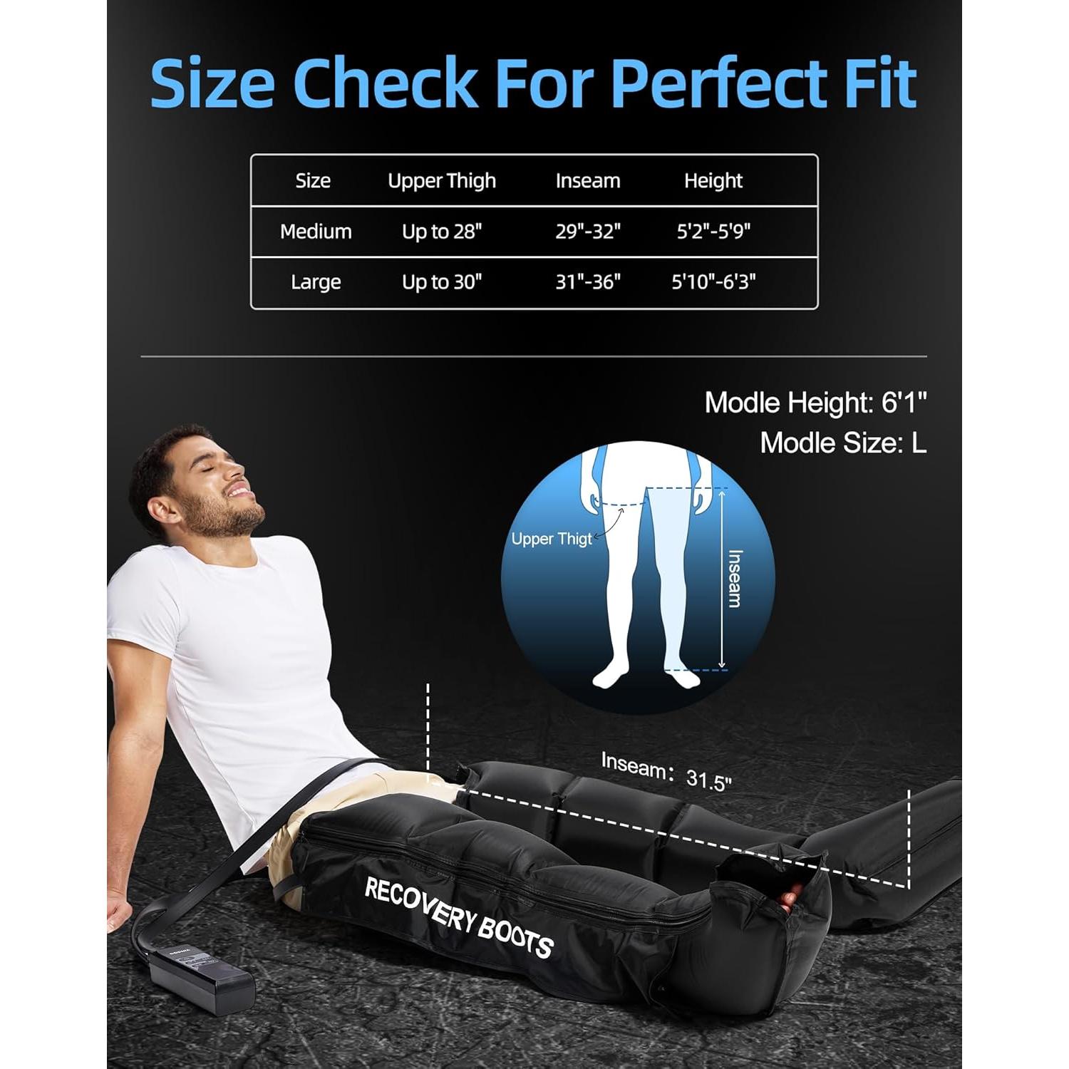 Masajeador de Piernas YINGGG FE-7204B con Compresión 9 Niveles