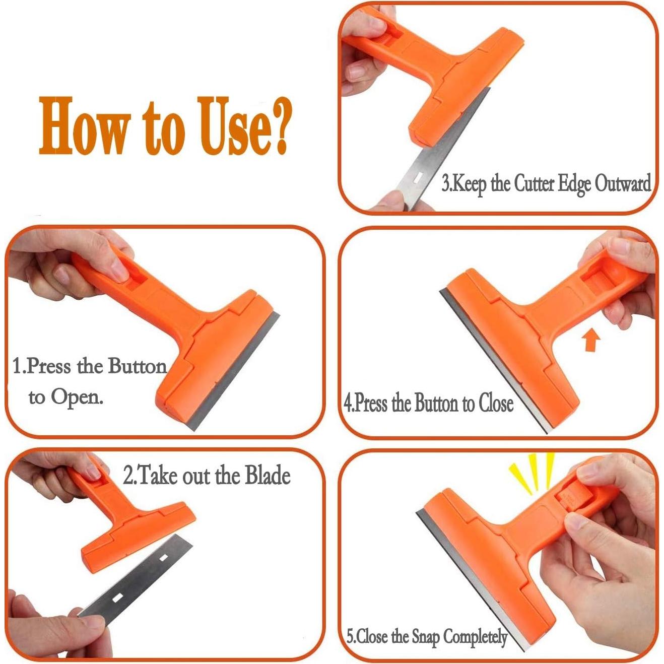 Raspador de Vidrio Jinhong 5.5" con 20 Cuchillas de Acero