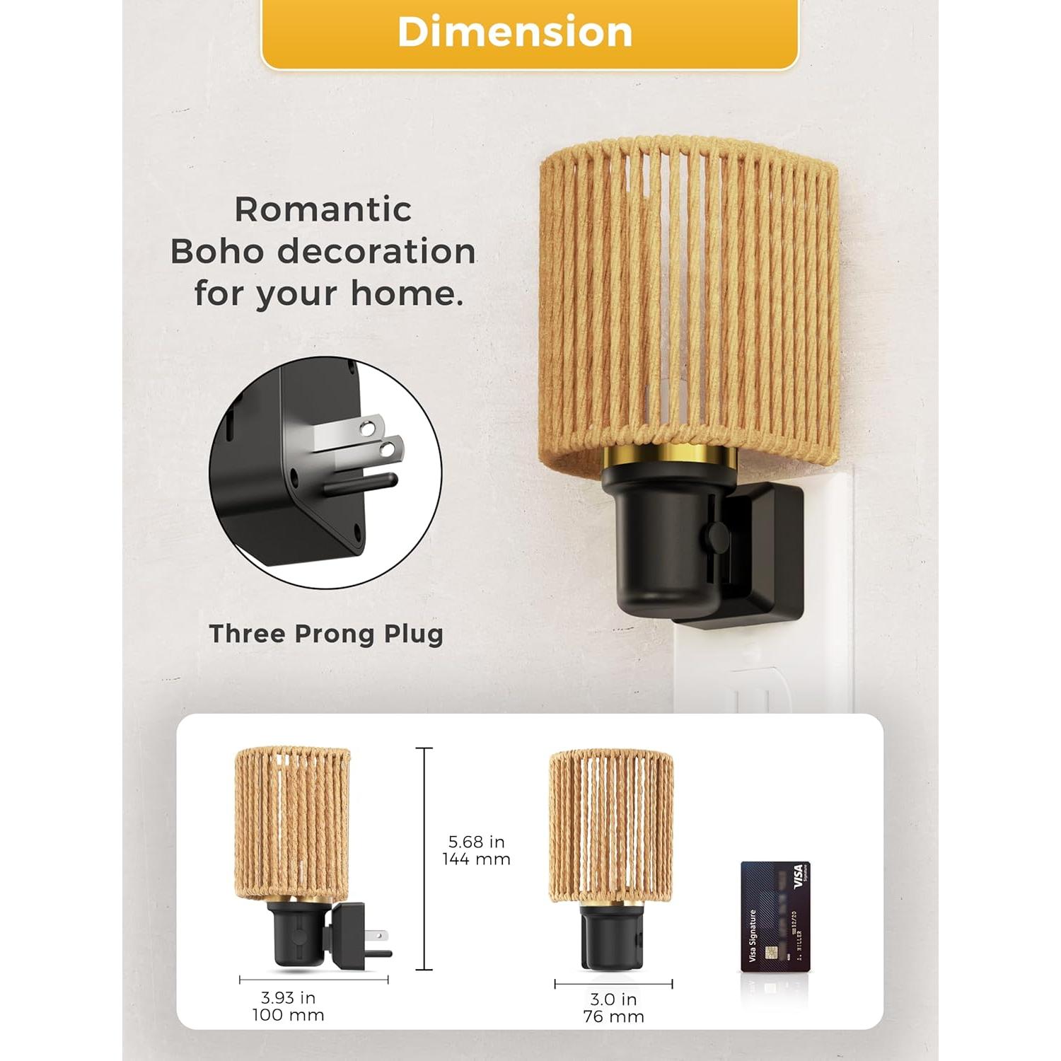 L LOHAS LED Luz Nocturna Boho Regulable 0-100LM con Sensor