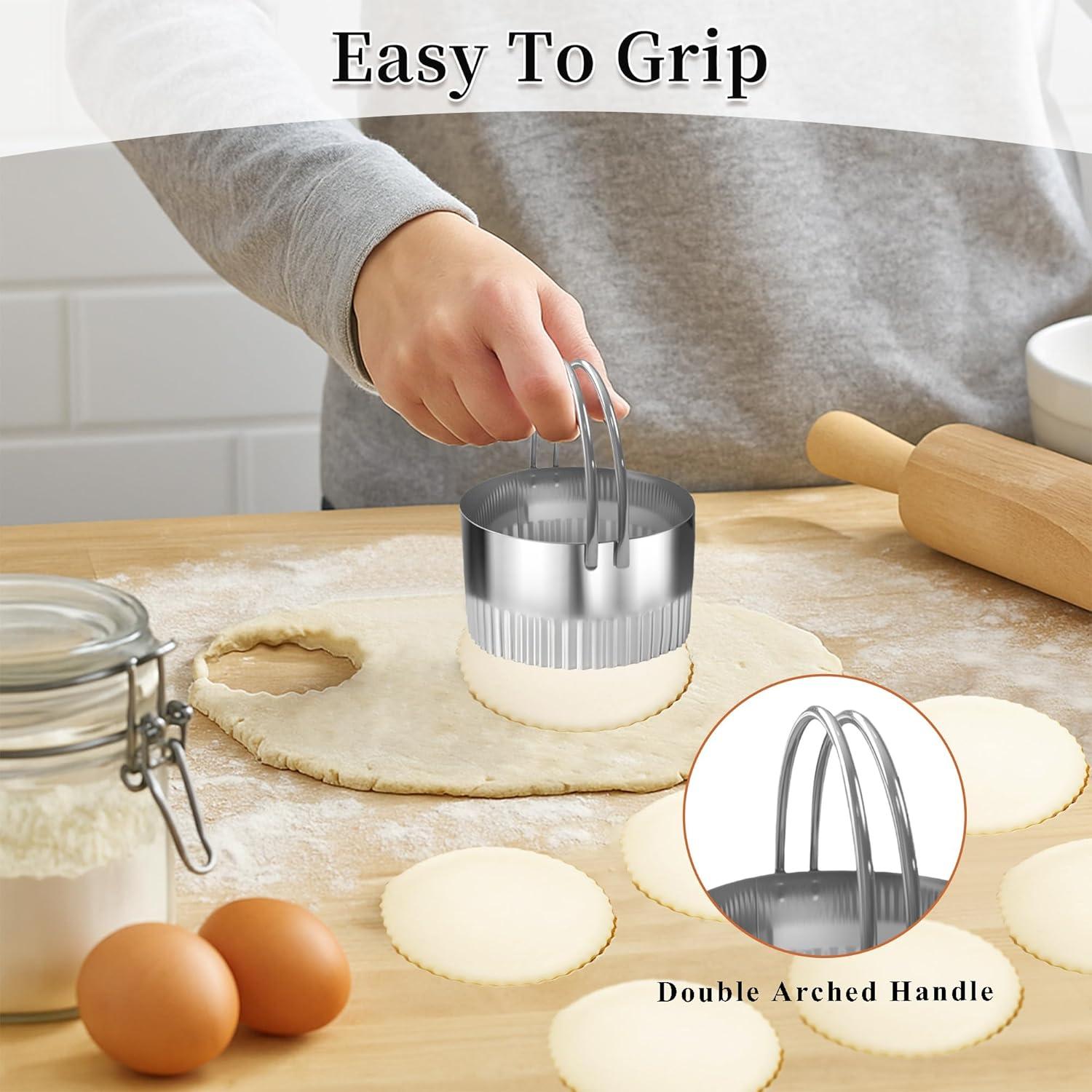 Juego de Cortadores de Galletas Redondos Kofebe 5 Piezas Acero Inoxidable