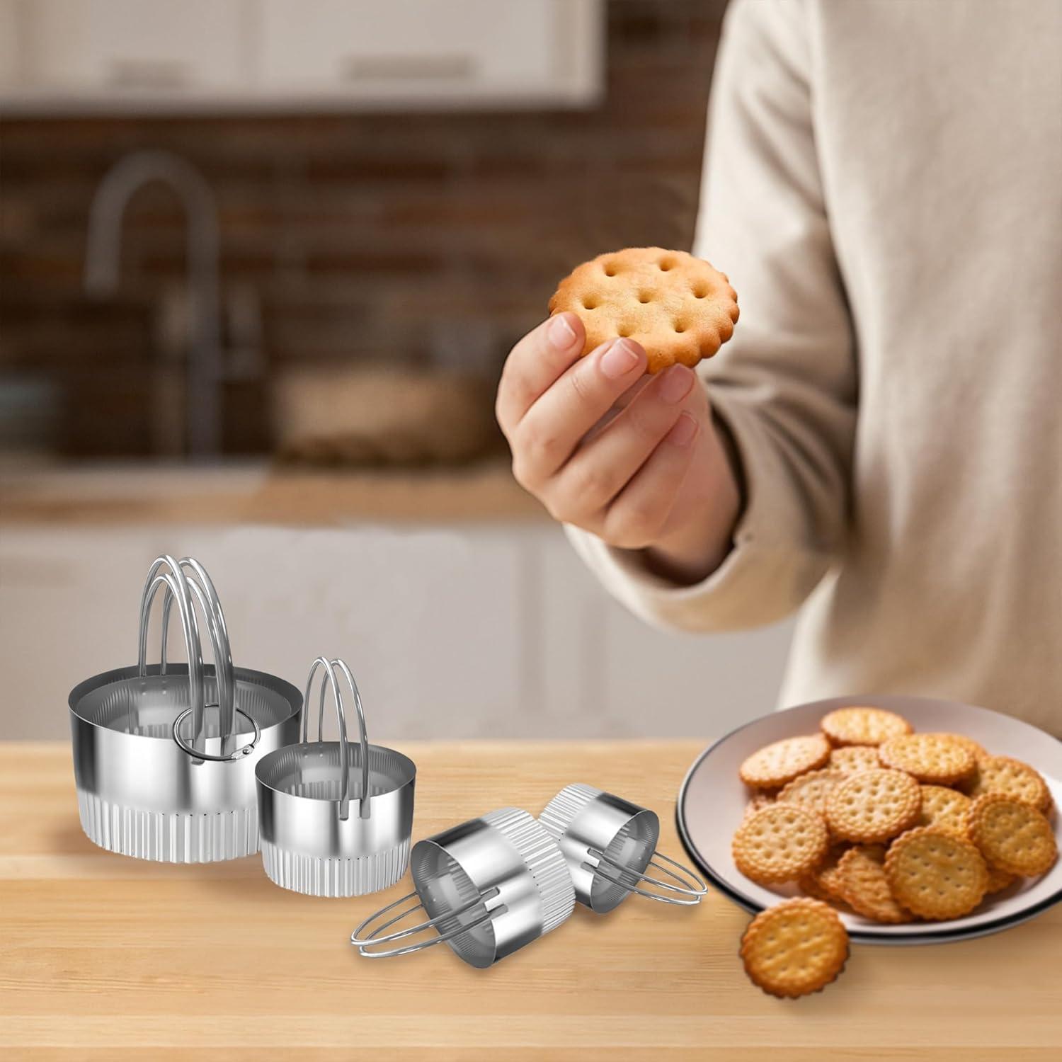 Juego de Cortadores de Galletas Redondos Kofebe 5 Piezas Acero Inoxidable