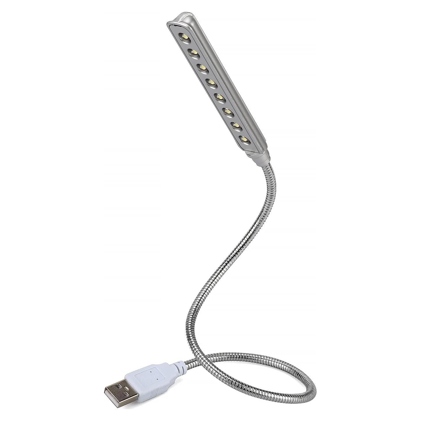 Lámpara LED USB Daffodil ULT05 Plata - 8 LEDs Ajustable 45cm