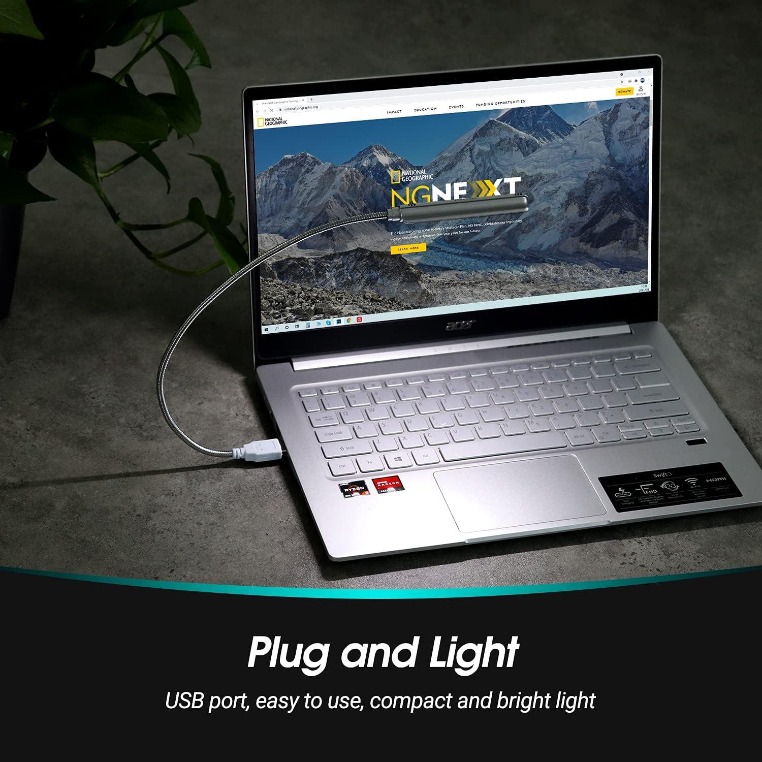 Lámpara LED USB Daffodil ULT05 Plata - 8 LEDs Ajustable 45cm