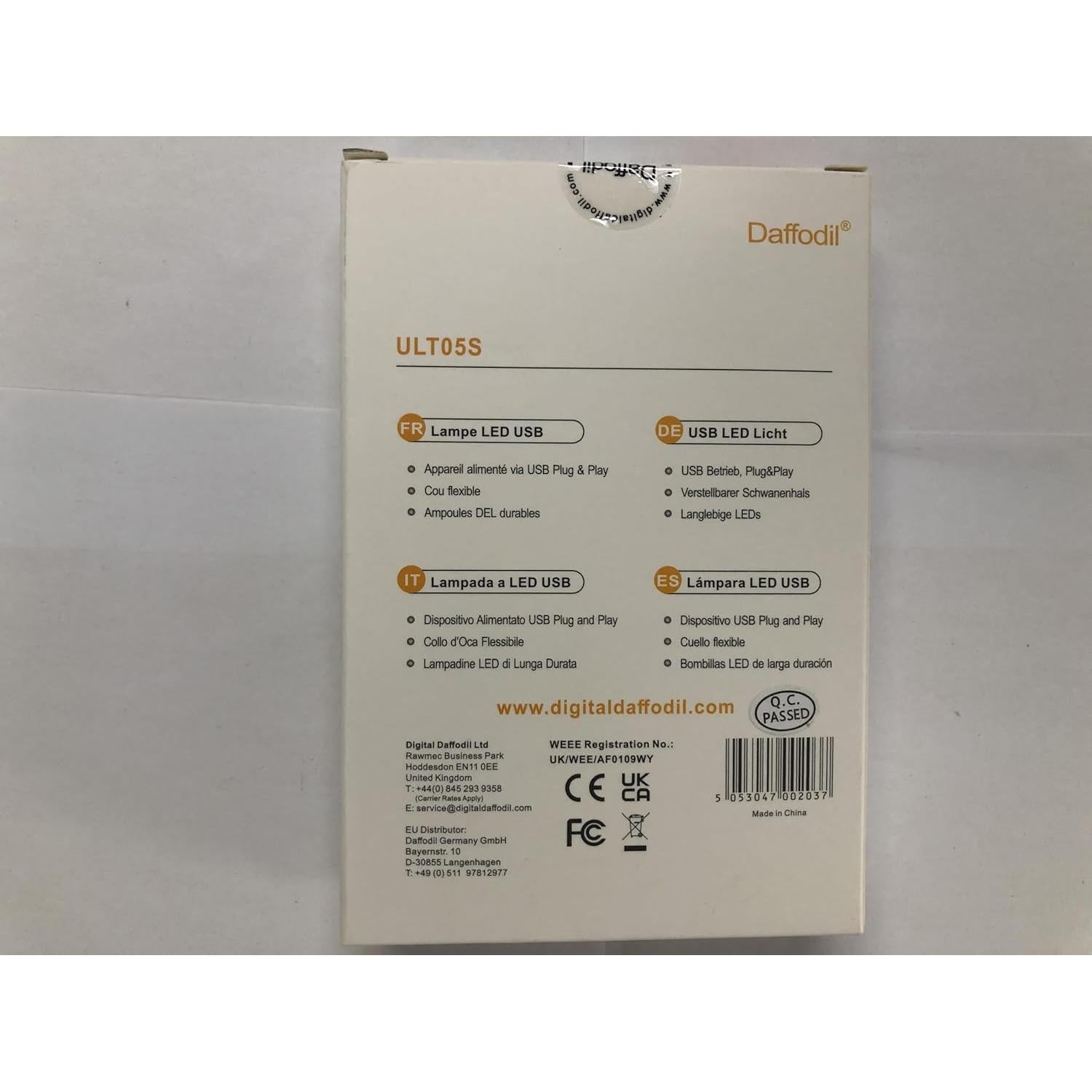 Lámpara LED USB Daffodil ULT05 Plata - 8 LEDs Ajustable 45cm