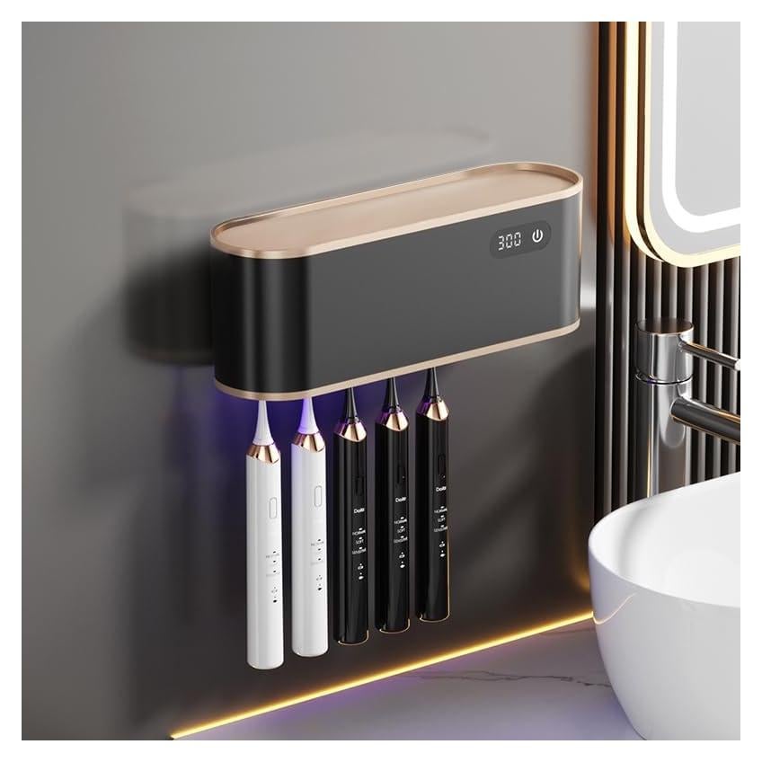 Soporte desinfectante de cepillos de dientes UV AFQLED Pro 4 usuarios