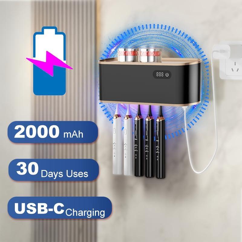 Soporte desinfectante de cepillos de dientes UV AFQLED Pro 4 usuarios