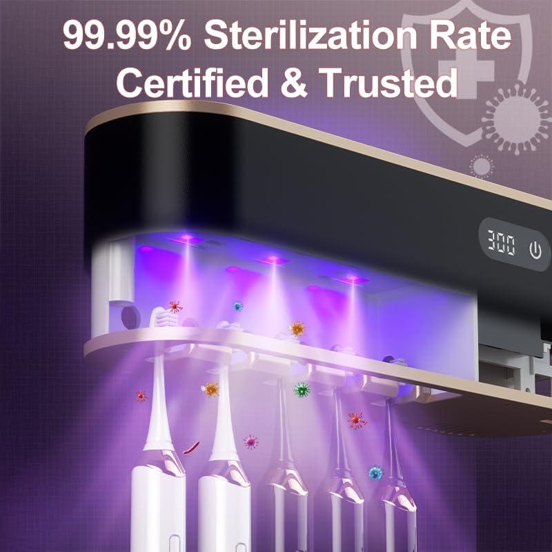 Soporte desinfectante de cepillos de dientes UV AFQLED Pro 4 usuarios