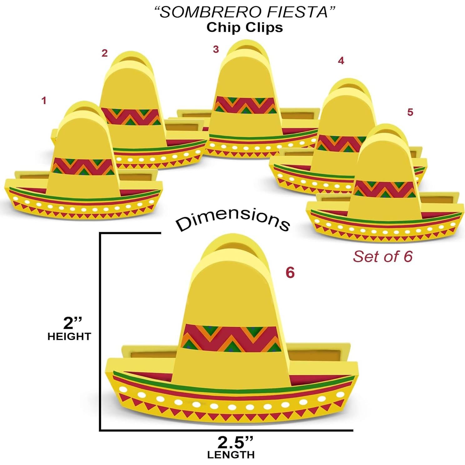 Clips para Bolsas de Alimentos Brothers Bench - 6 Sombreros Coloridos