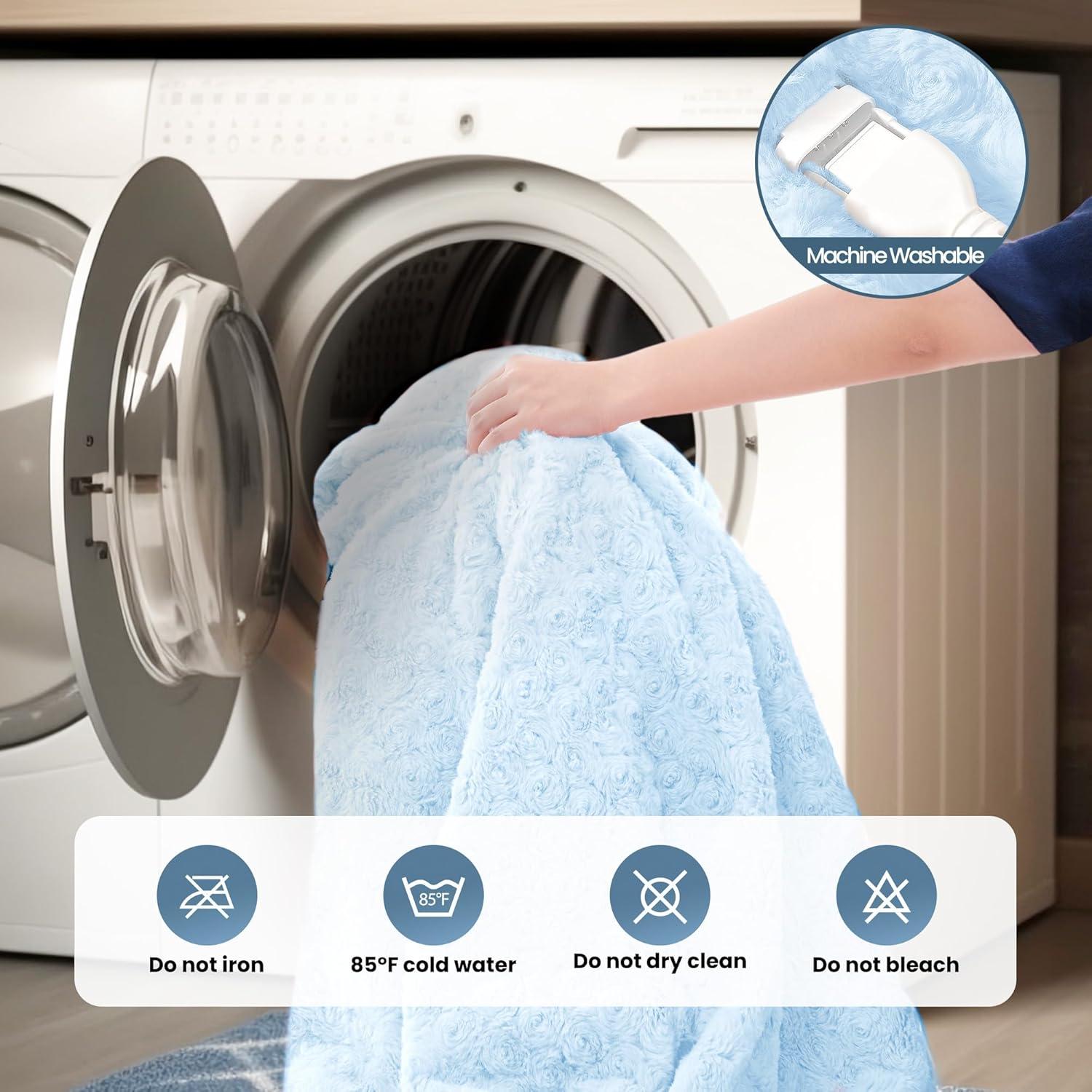 Manta Calentada Eléctrica MAXEVE 127x152cm Piel de Conejo Falsa