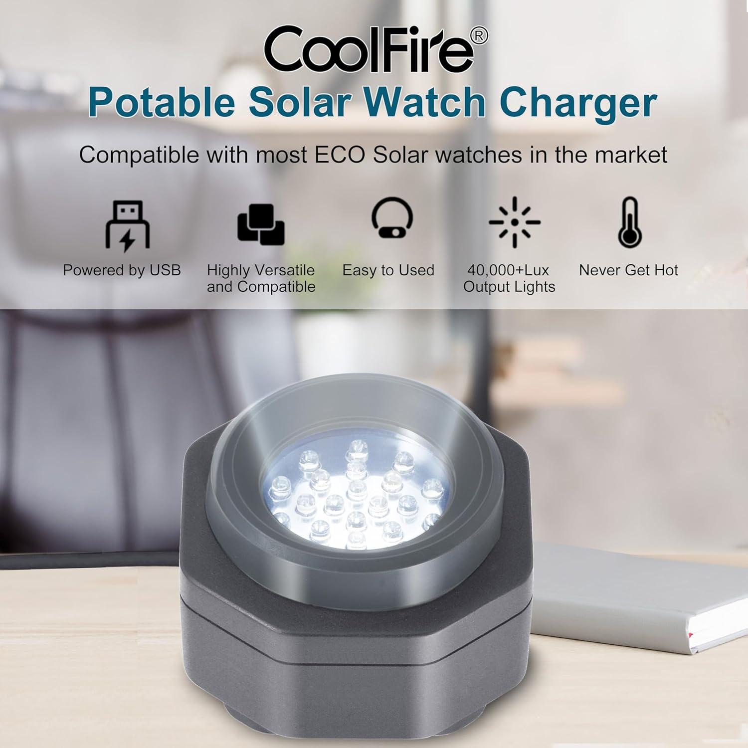 Cargador Solar Rápido CoolFire Tipo-C para Relojes Ecológicos