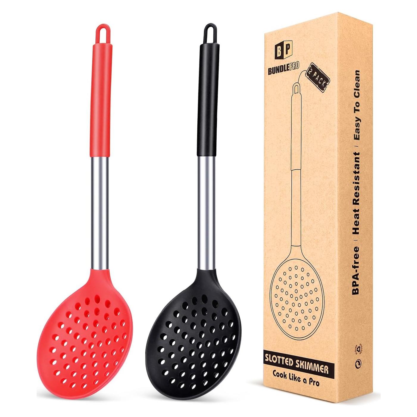 Juego de Cucharas de Cocina Bundlepro con Colador 2 Piezas