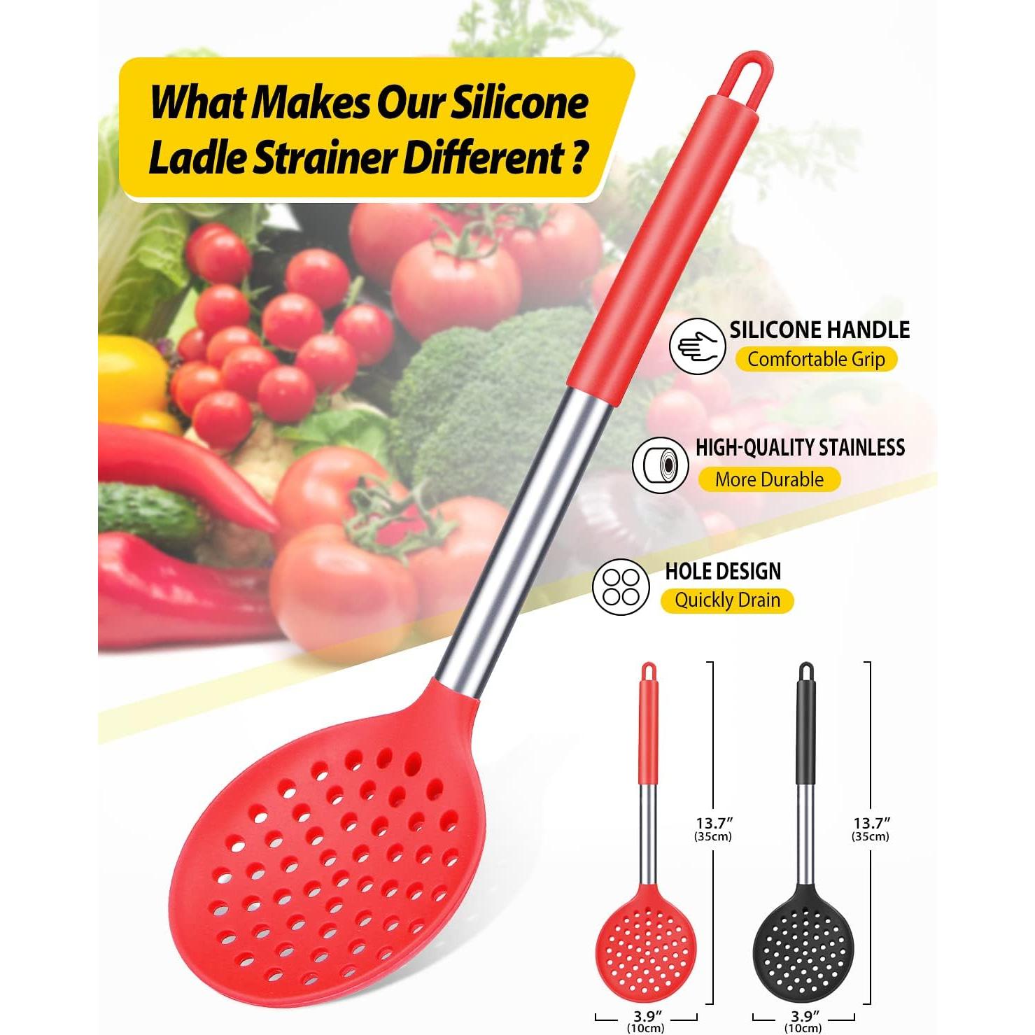 Juego de Cucharas de Cocina Bundlepro con Colador 2 Piezas