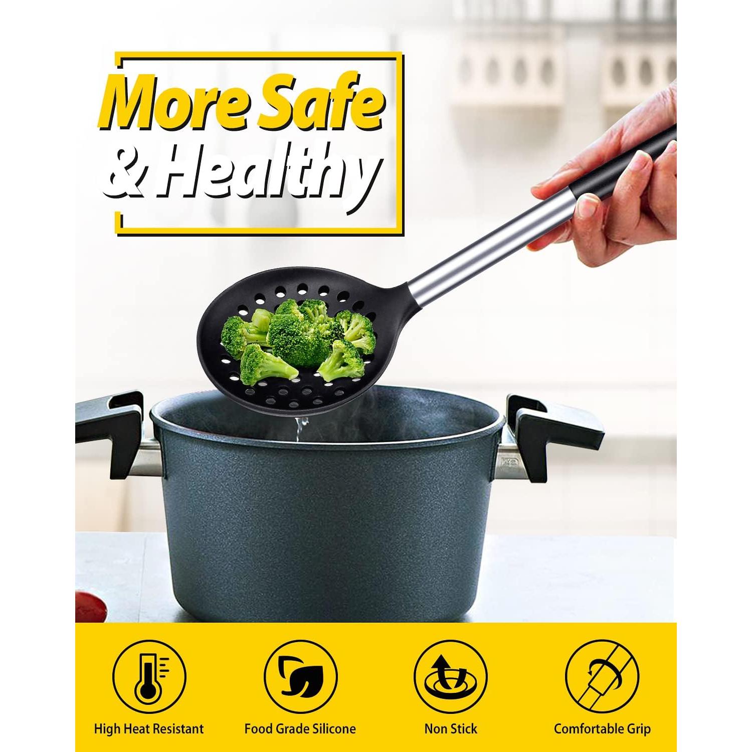 Juego de Cucharas de Cocina Bundlepro con Colador 2 Piezas