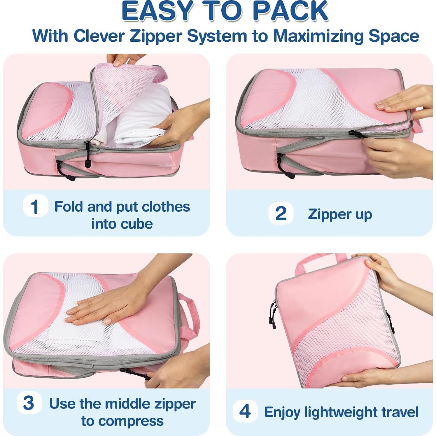 Set de Cubos de Compresión VIDUTC 6 Piezas Rosa Nylon