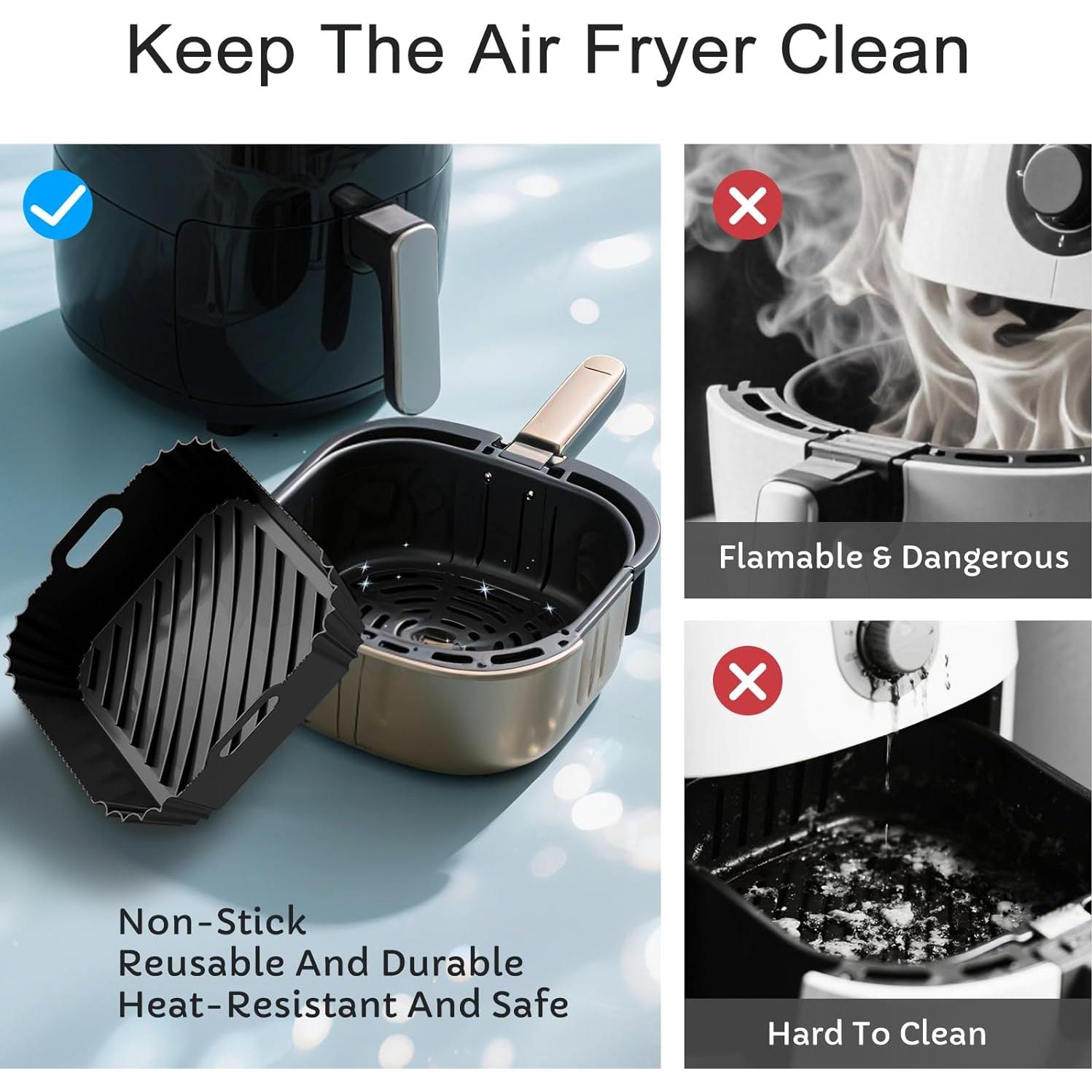 Forros de Silicona Viretec para Freidora de Aire 4-7Qt 2 Pcs