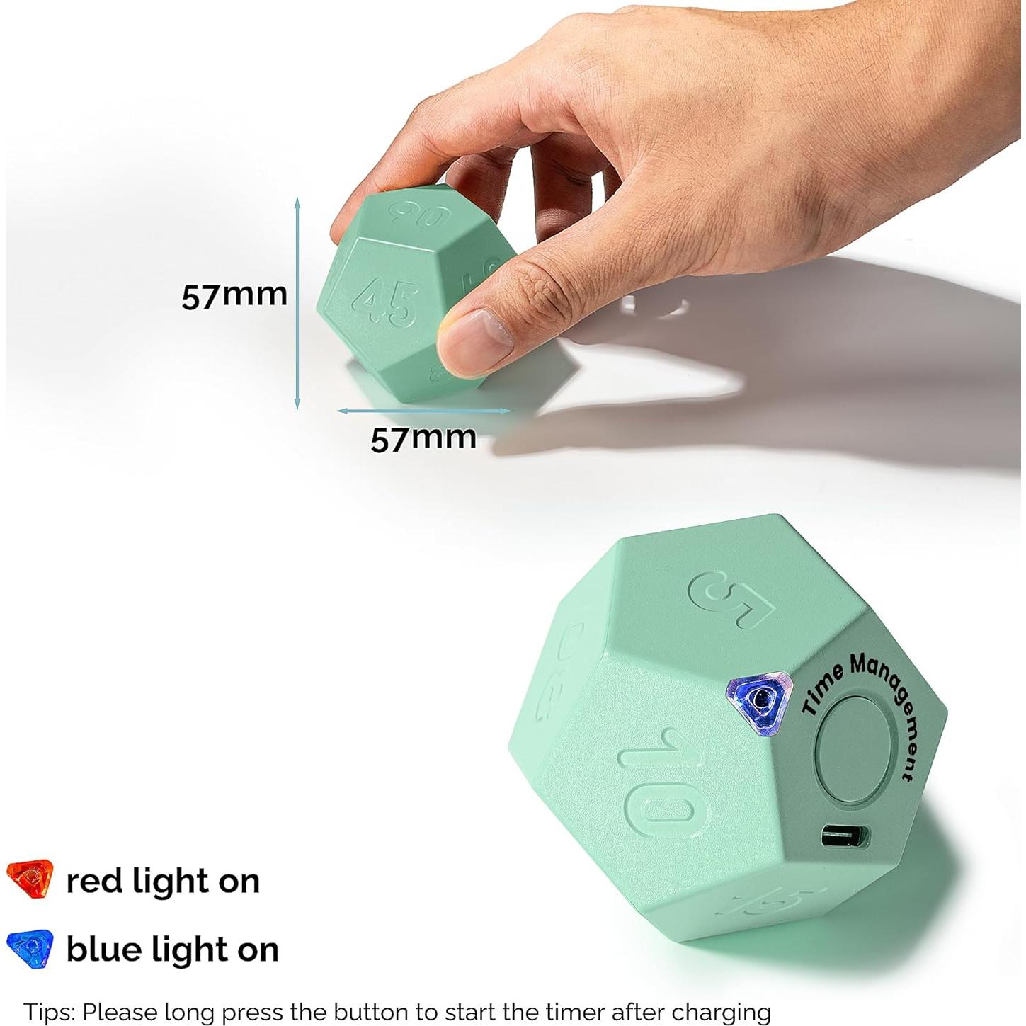 Temporizador Cubo Pomodoro KADAMS Verde 11 Configuraciones