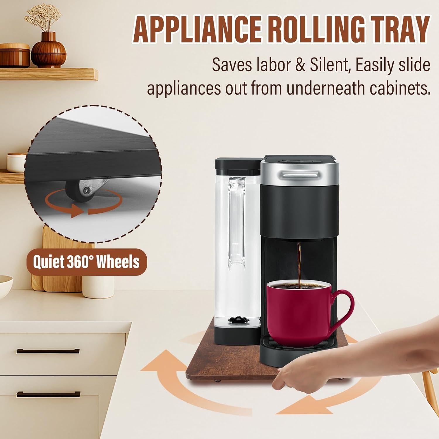 Bandeja deslizante 360° JAYOBGO para electrodomésticos negra