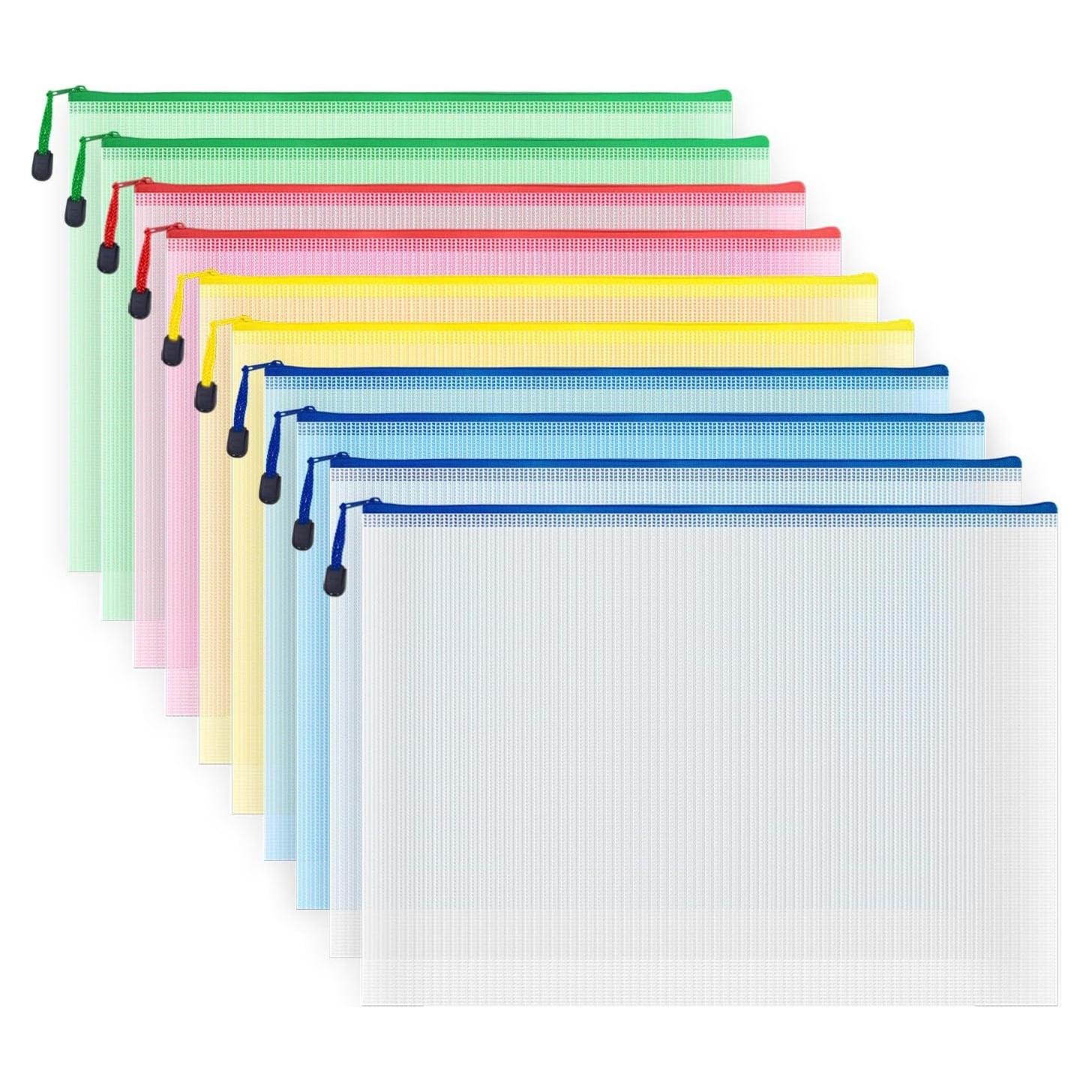 Bolsas de Archivo AUSTARK 10 Pcs A3 Multicolor Impermeables