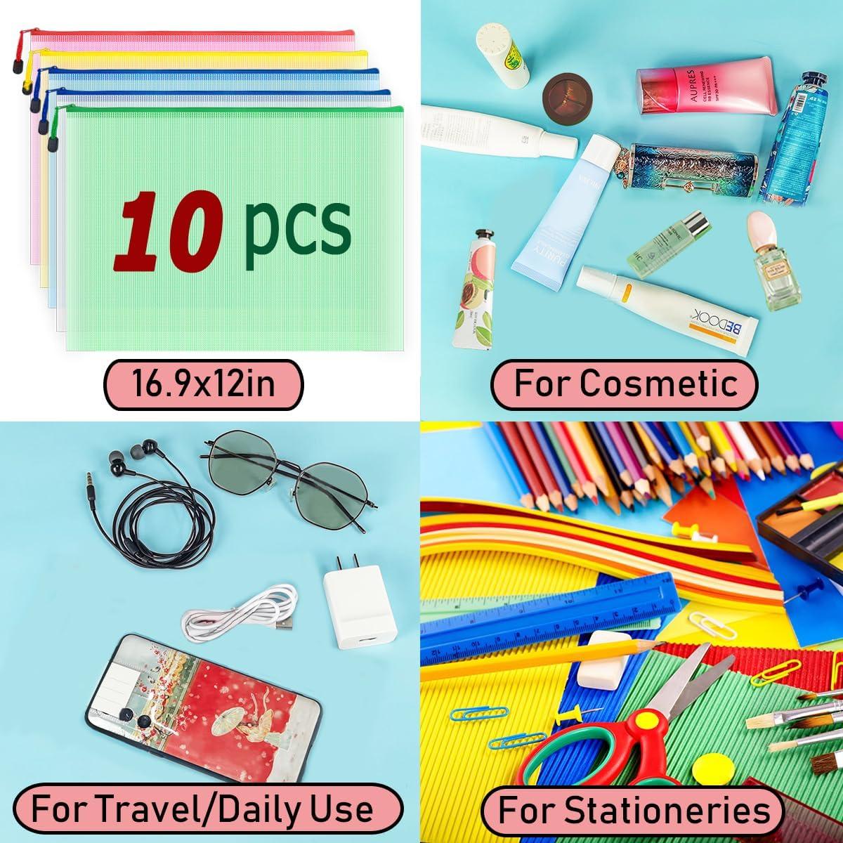 Bolsas de Archivo AUSTARK 10 Pcs A3 Multicolor Impermeables