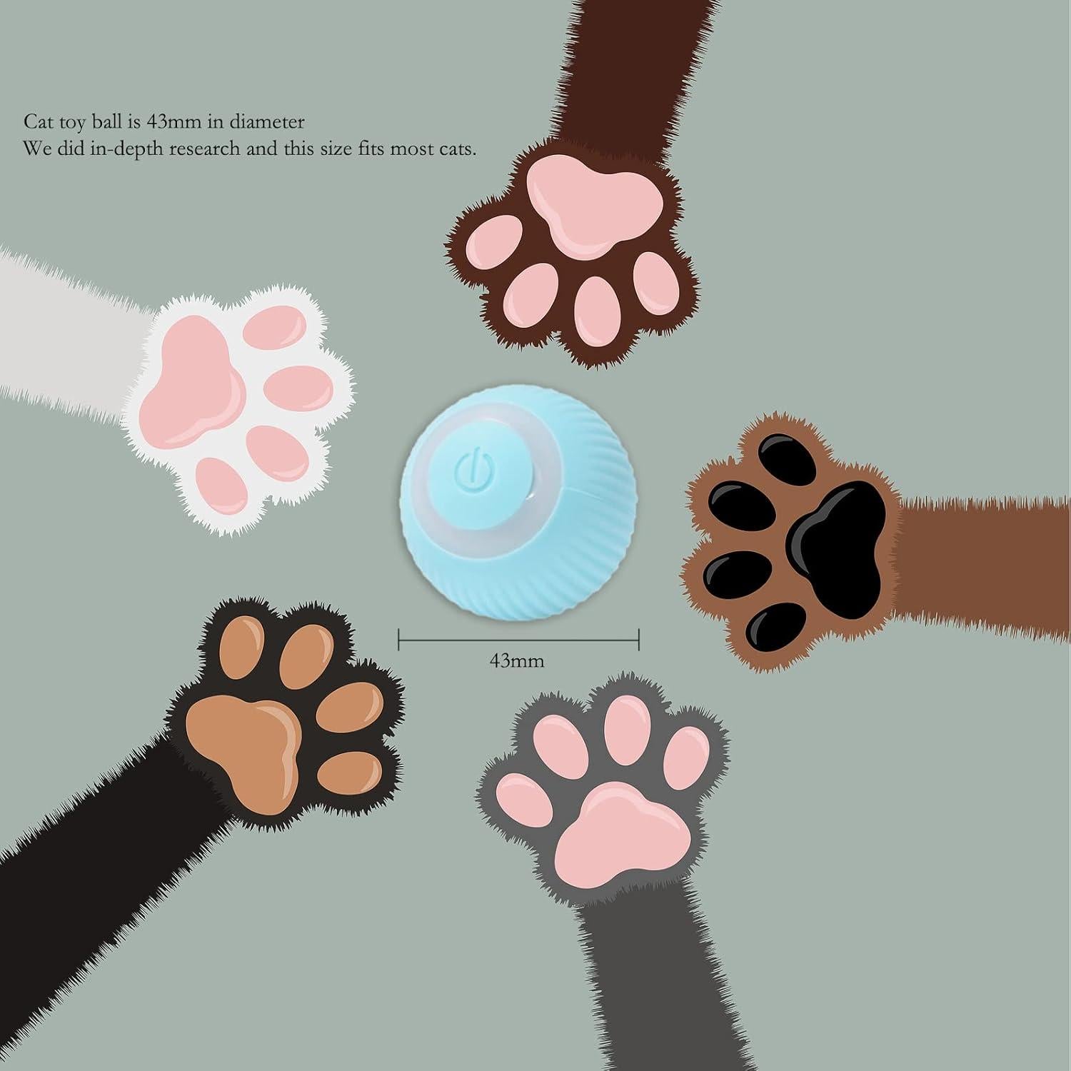 Bola Juguete Interactiva para Gatos Found Notice Azul