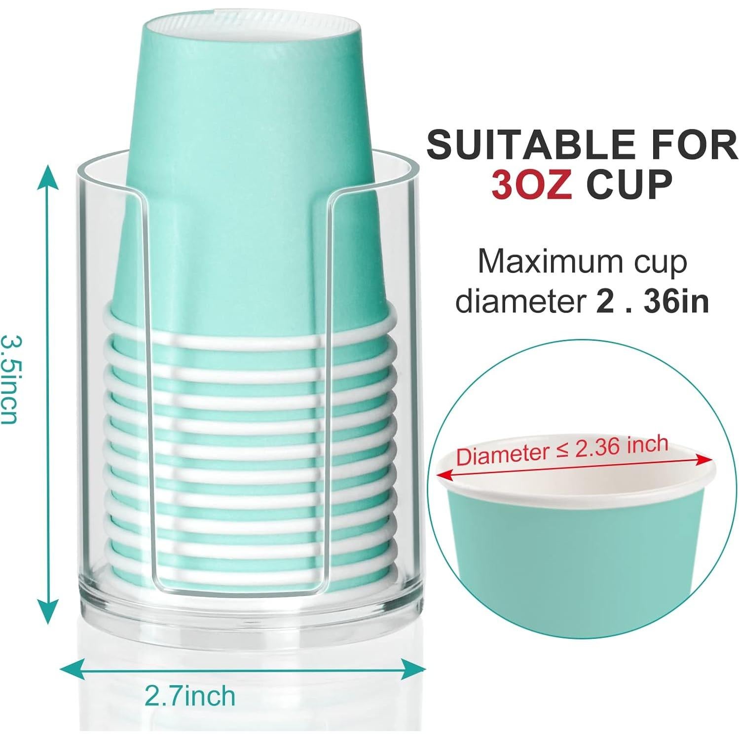 Dispensador de Vasos de Baño KIMCHOMERSE 2 Paquete Transparente